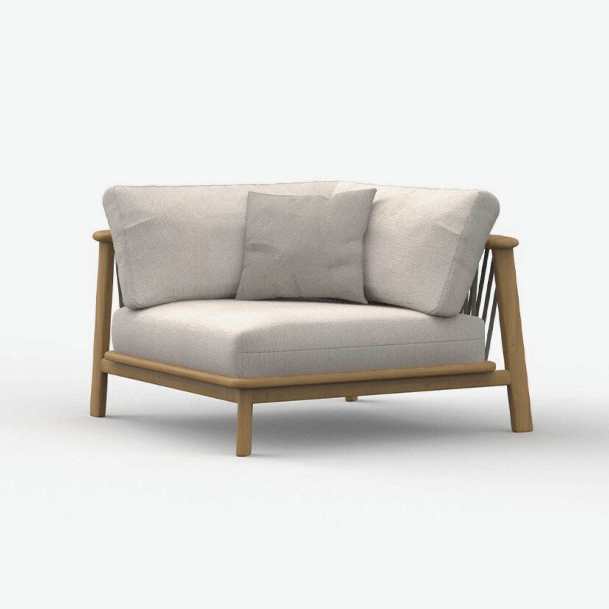 Crisal Decoracion Erice-1 Modular Sofa Corner Rope and Teak Wood - ModernistaLiving