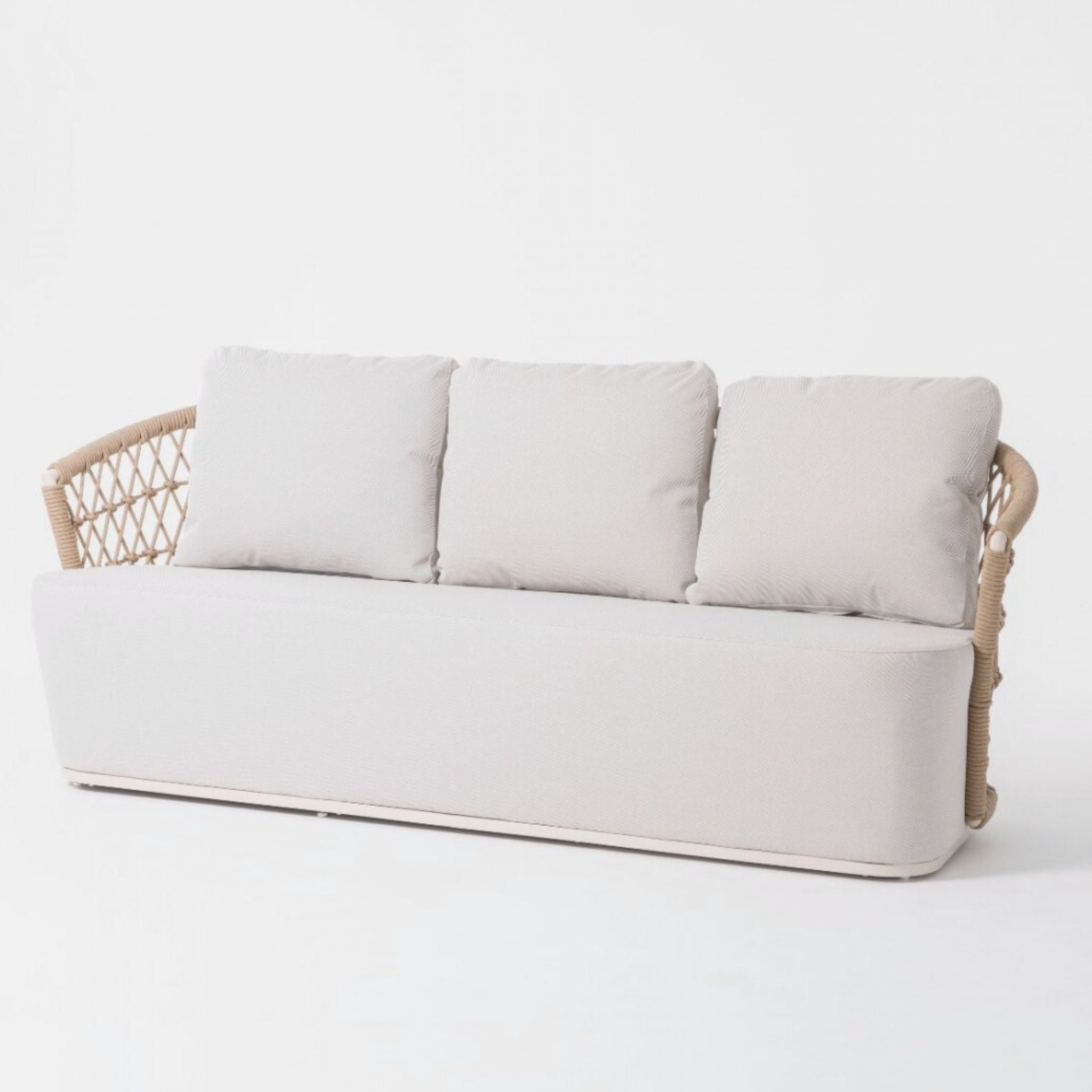 Crisal Decoracion Isquia-1 Sofa With Network Structure Rope And Aluminum - ModernistaLiving