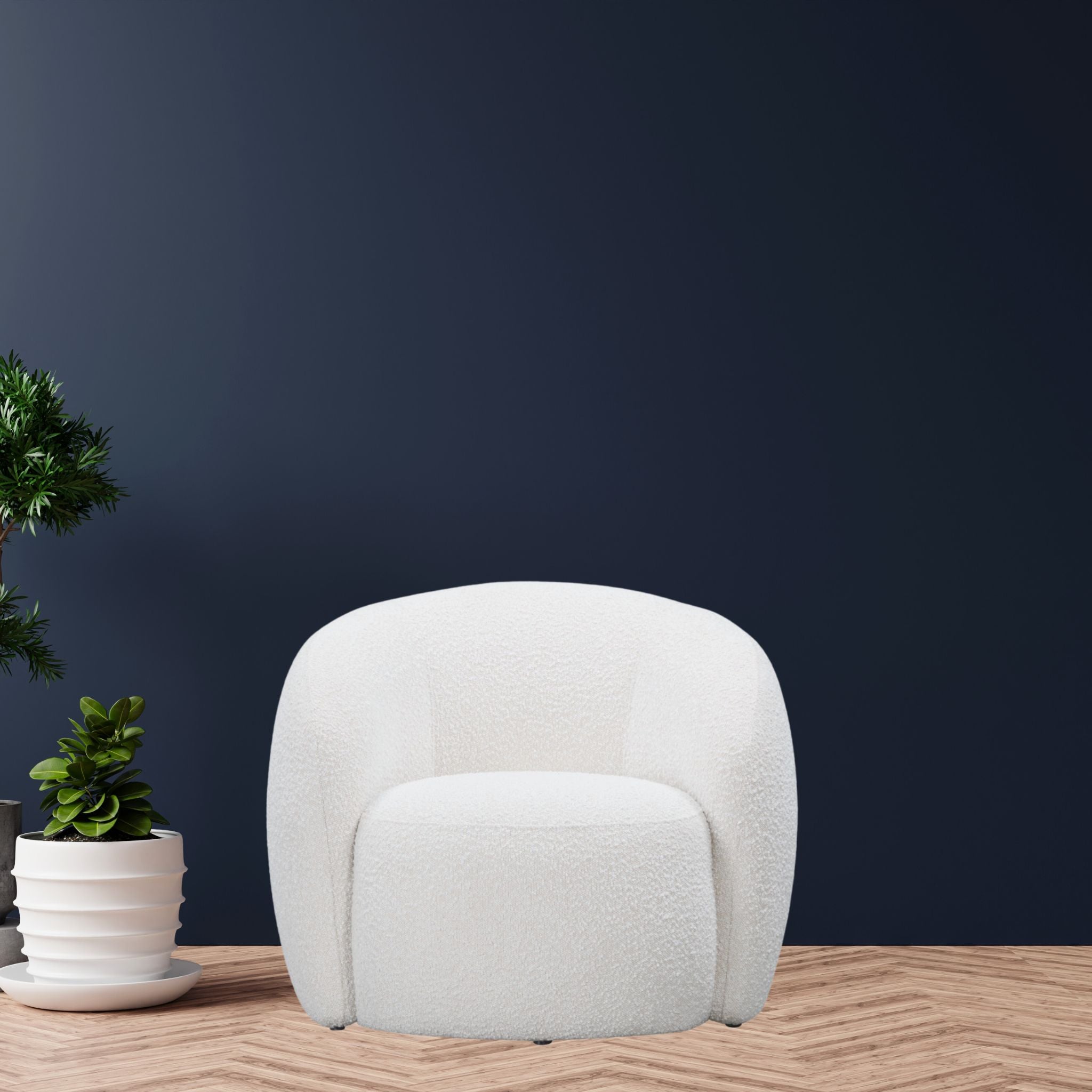 D.I. Designs Bighton Club Chair Off-White Bouclé Fabric - ModernistaLiving