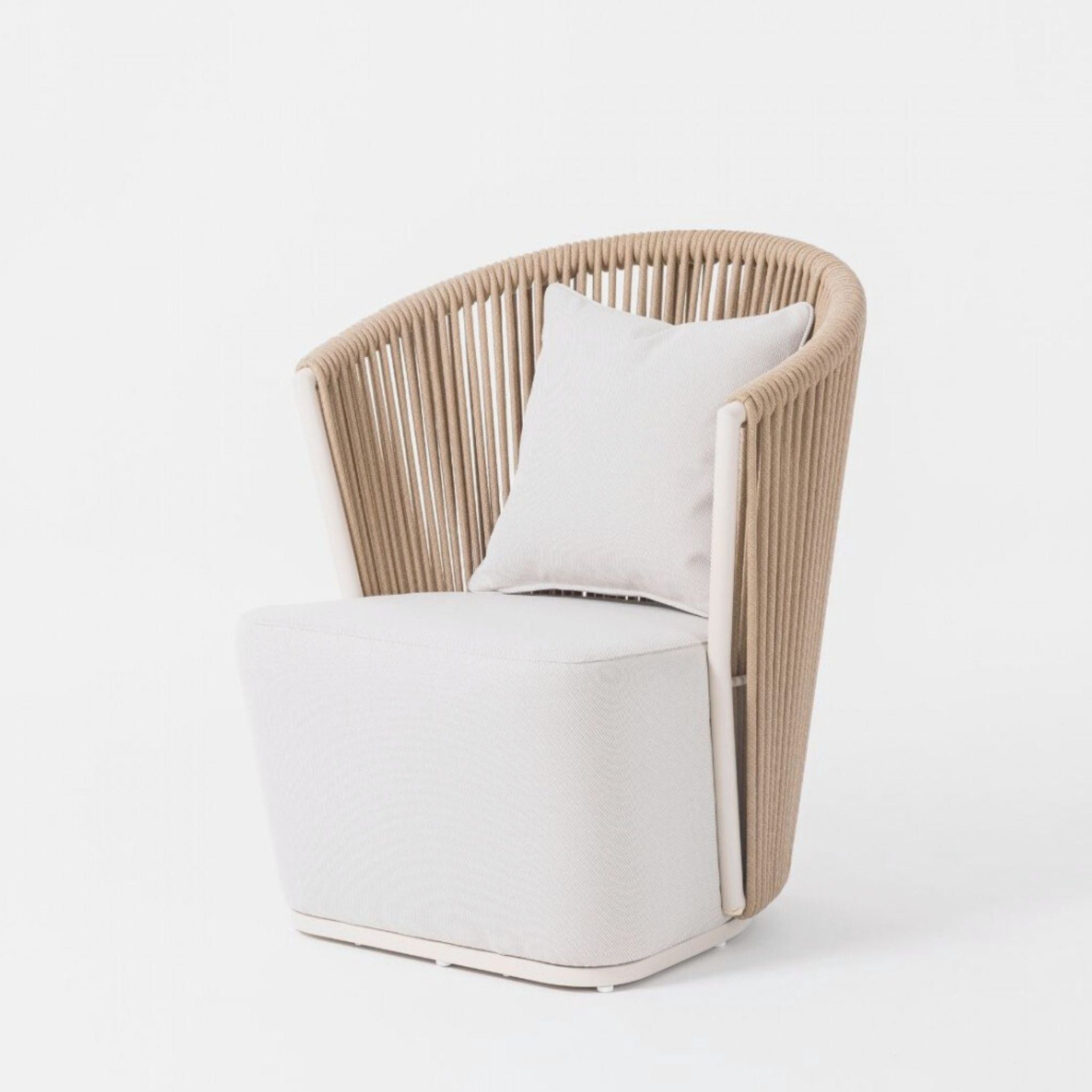 Crisal Decoracion Elba-2 High Back Armchair Aluminum and Rope - ModernistaLiving