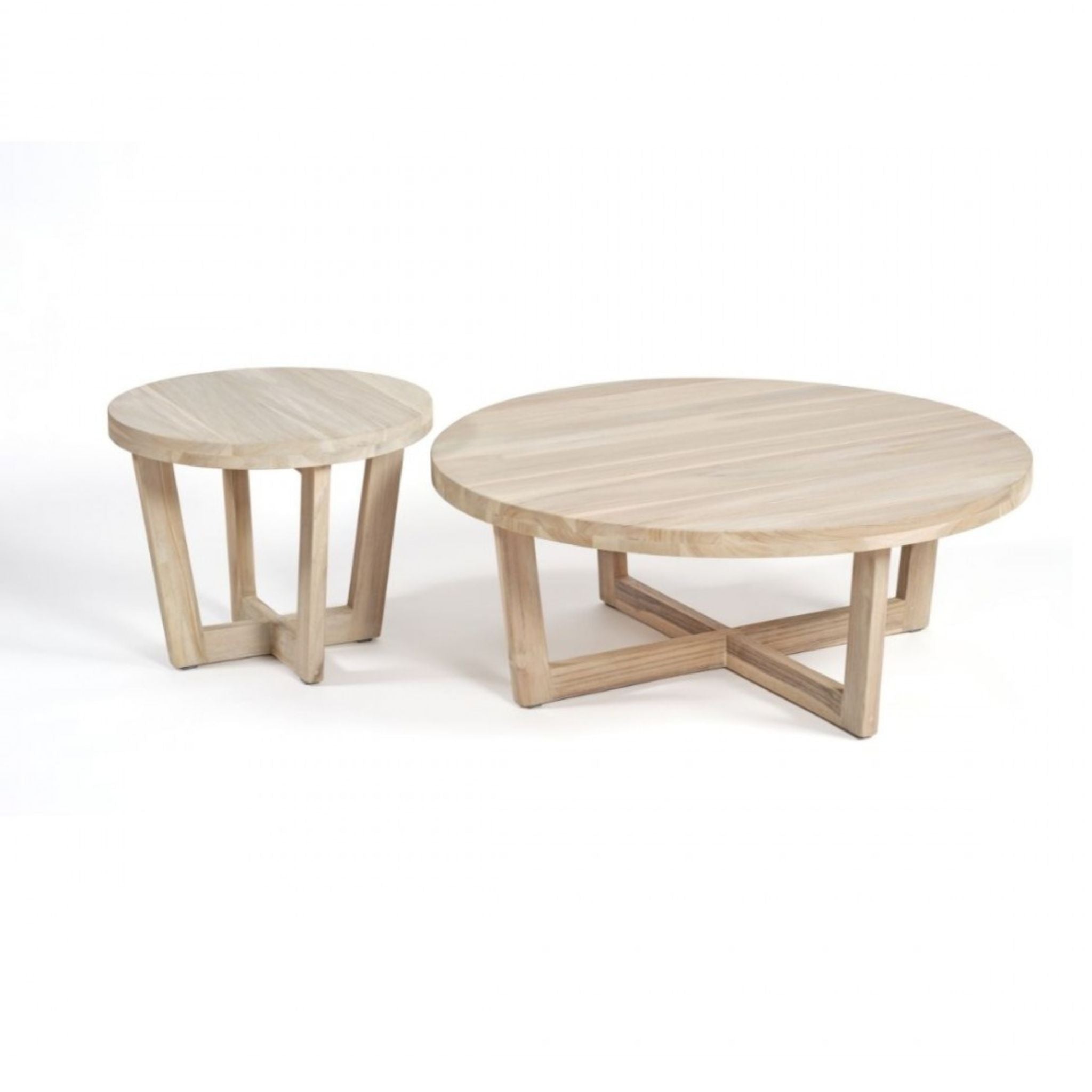 Crisal Decoracion Kai-S Round Side Table With Teak Wood Leg and Top - ModernistaLiving