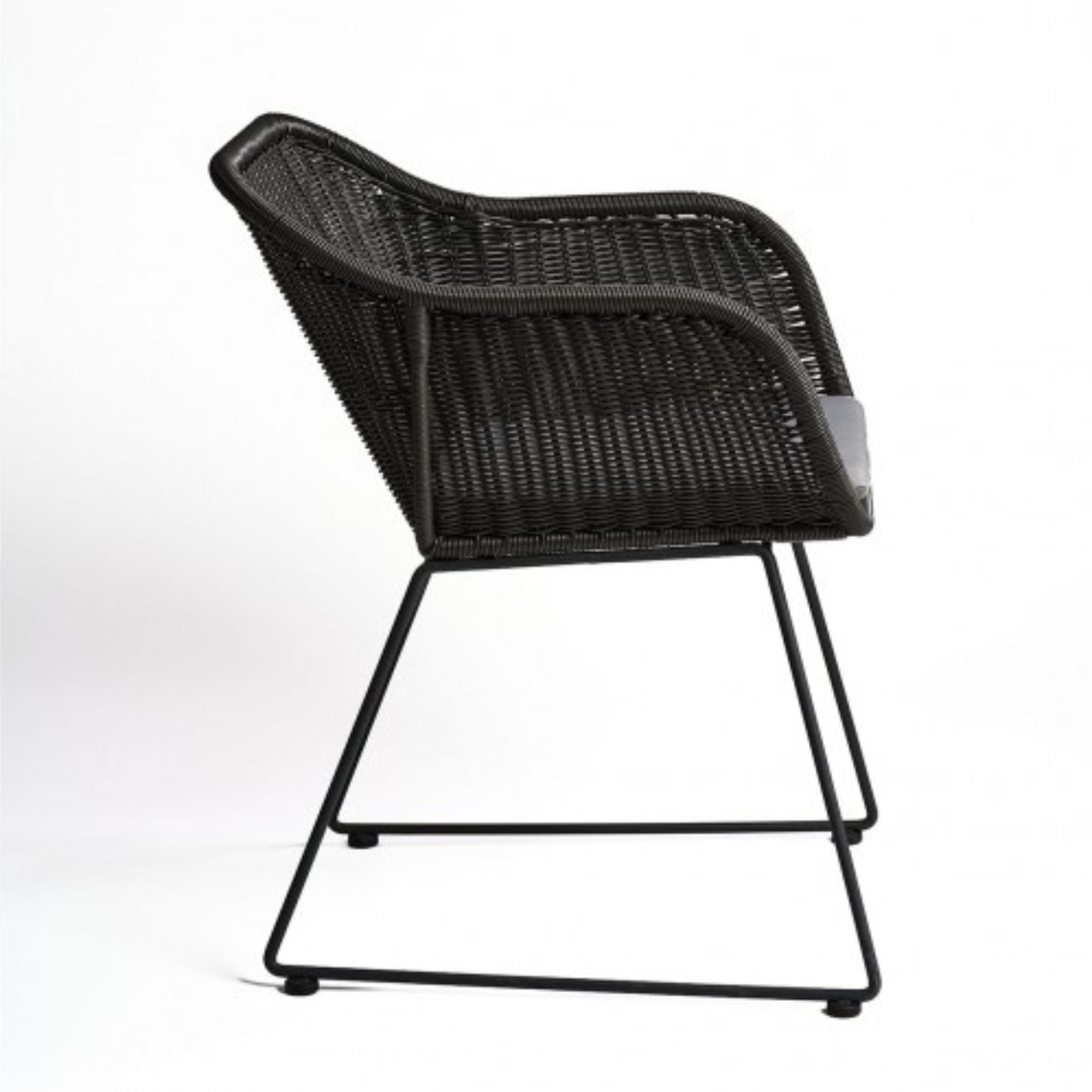 Crisal Decoracion Lucia-1G Armchair Gray Synthetic Rattan and Gray Leg Set of 2 - ModernistaLiving