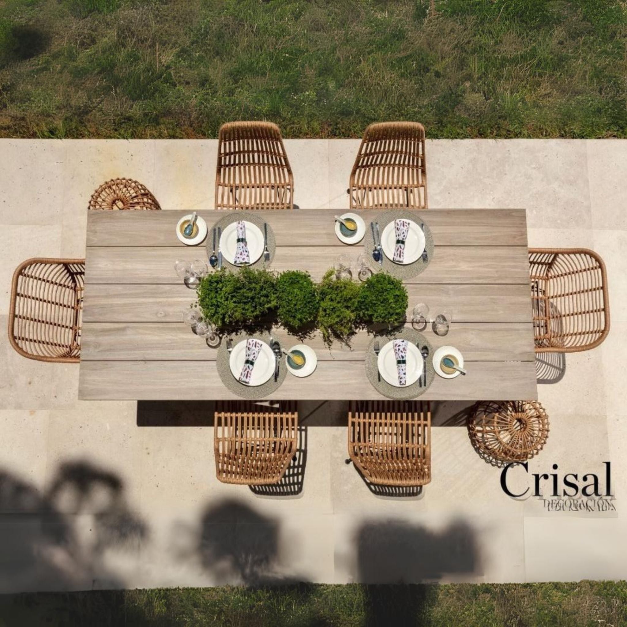 Crisal Decoracion Beach 300 Graphite Teak Table - ModernistaLiving