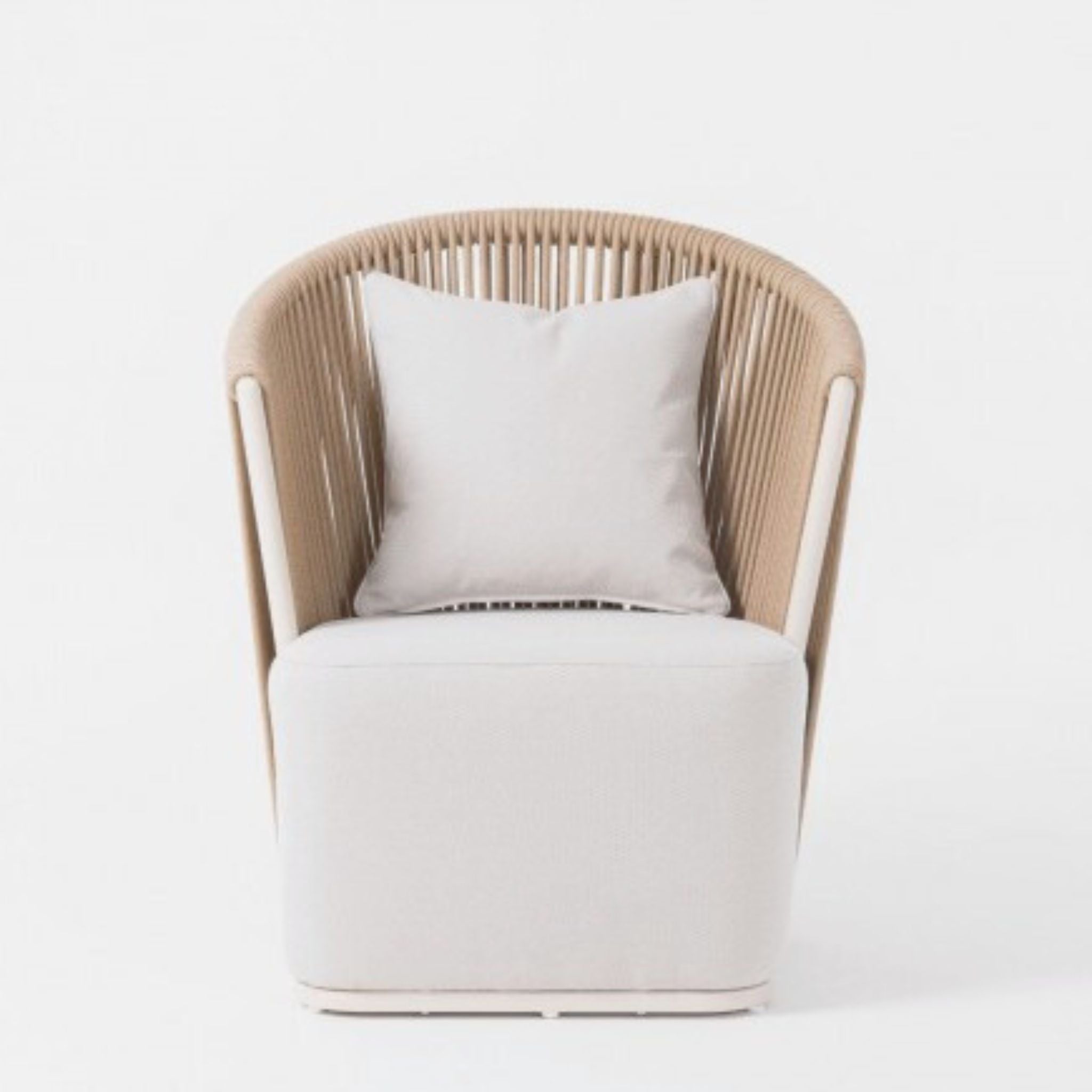 Crisal Decoracion Elba-2 High Back Armchair Aluminum and Rope - ModernistaLiving