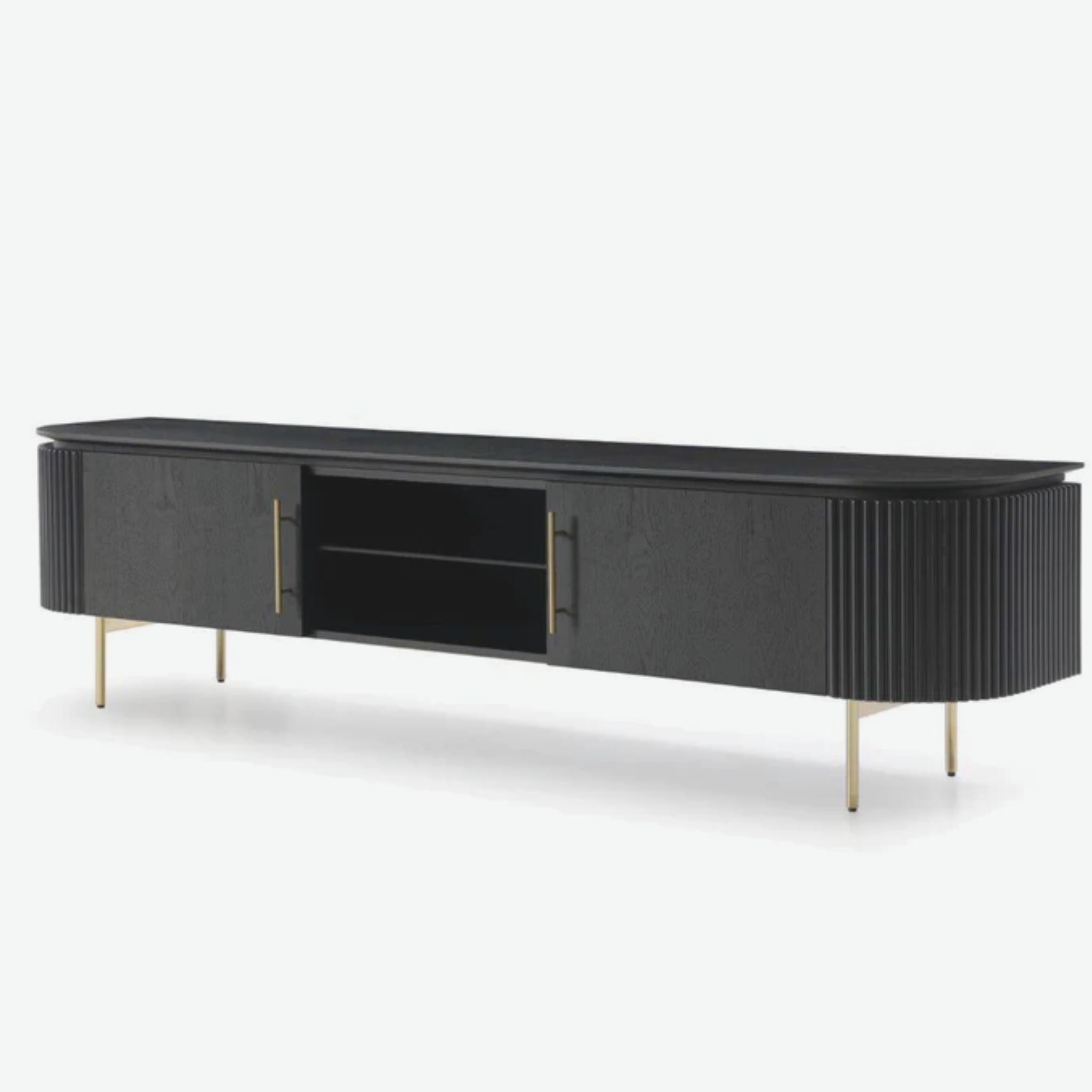 Tommy Franks Lantine TV Unit - Matte Black Oak - ModernistaLiving