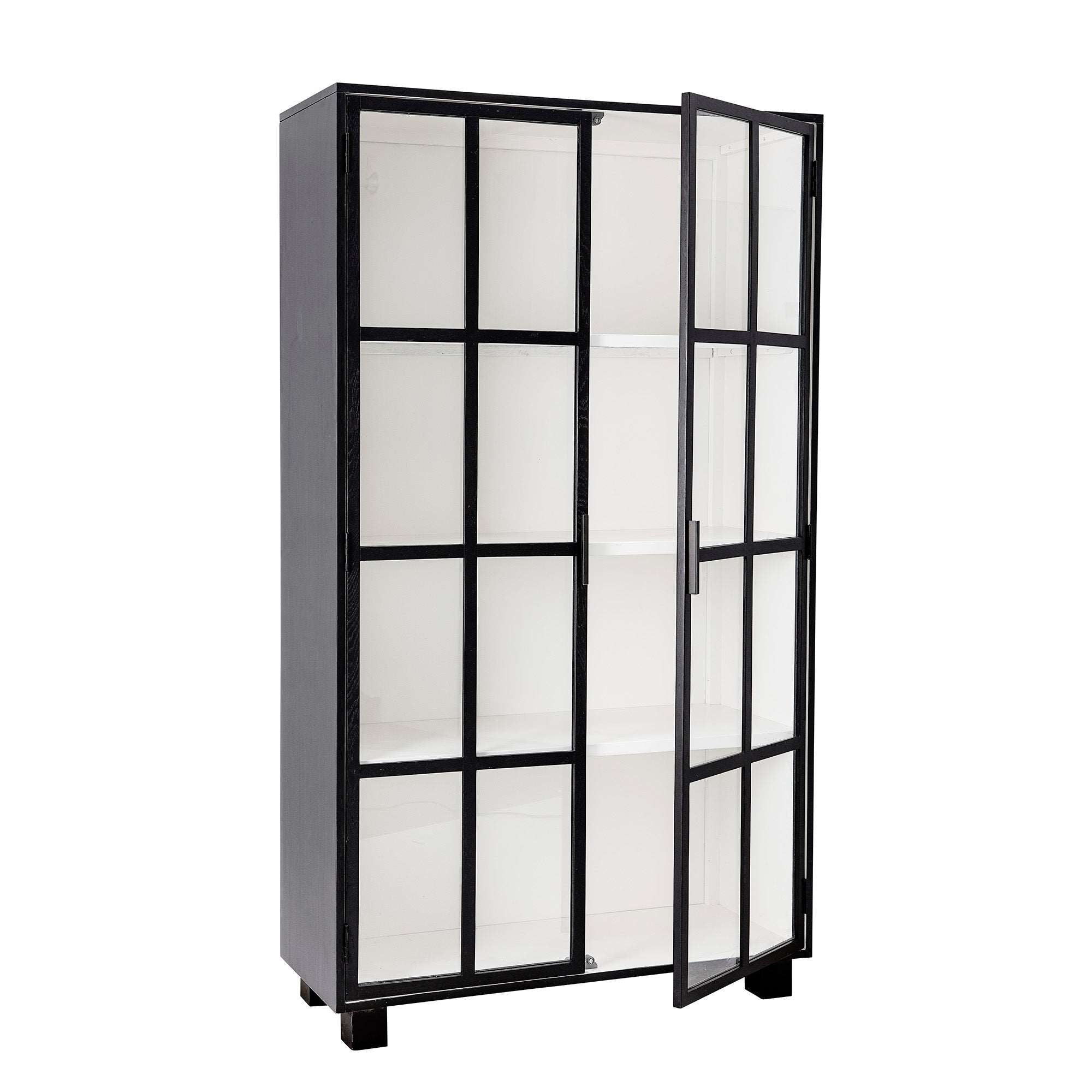 Bloomingville Isabel Cabinet Black Oak 2 Doors 3 Shelves - ModernistaLiving