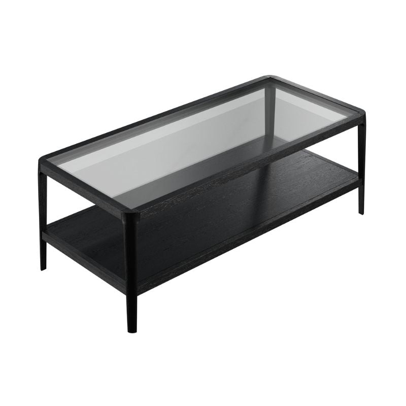 D.I. Designs Abberley Coffee Table Black Oak Glass Top - ModernistaLiving