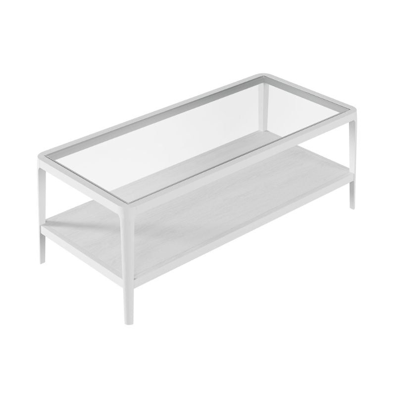 D.I. Designs Abberley Coffee Table White Oak Glass Top - ModernistaLiving