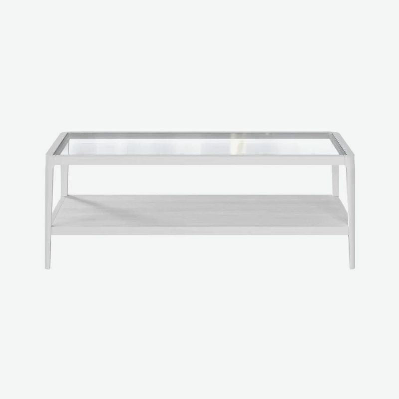 D.I. Designs Abberley Coffee Table White Oak Glass Top - ModernistaLiving