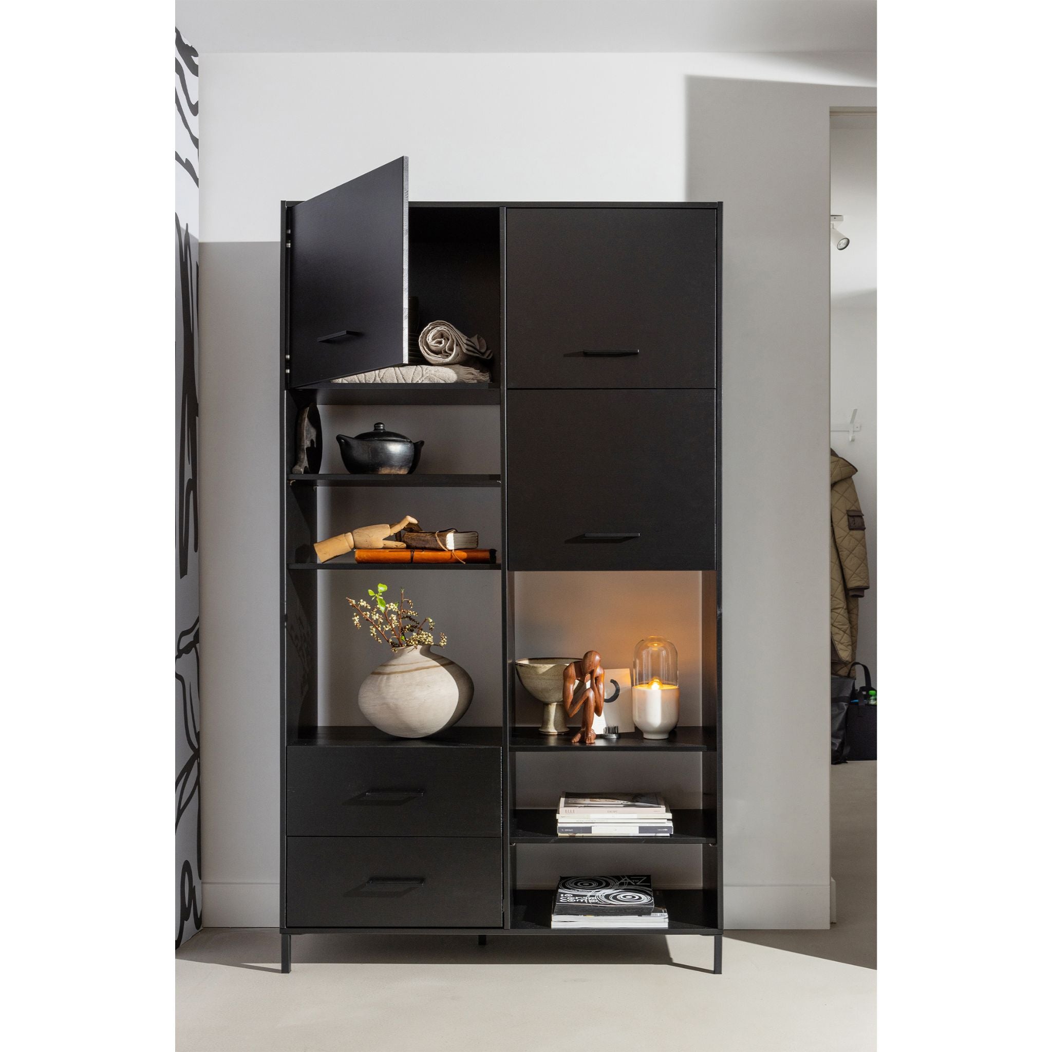 Woood Aiko Cabinet Pine Black (FSC) - ModernistaLiving