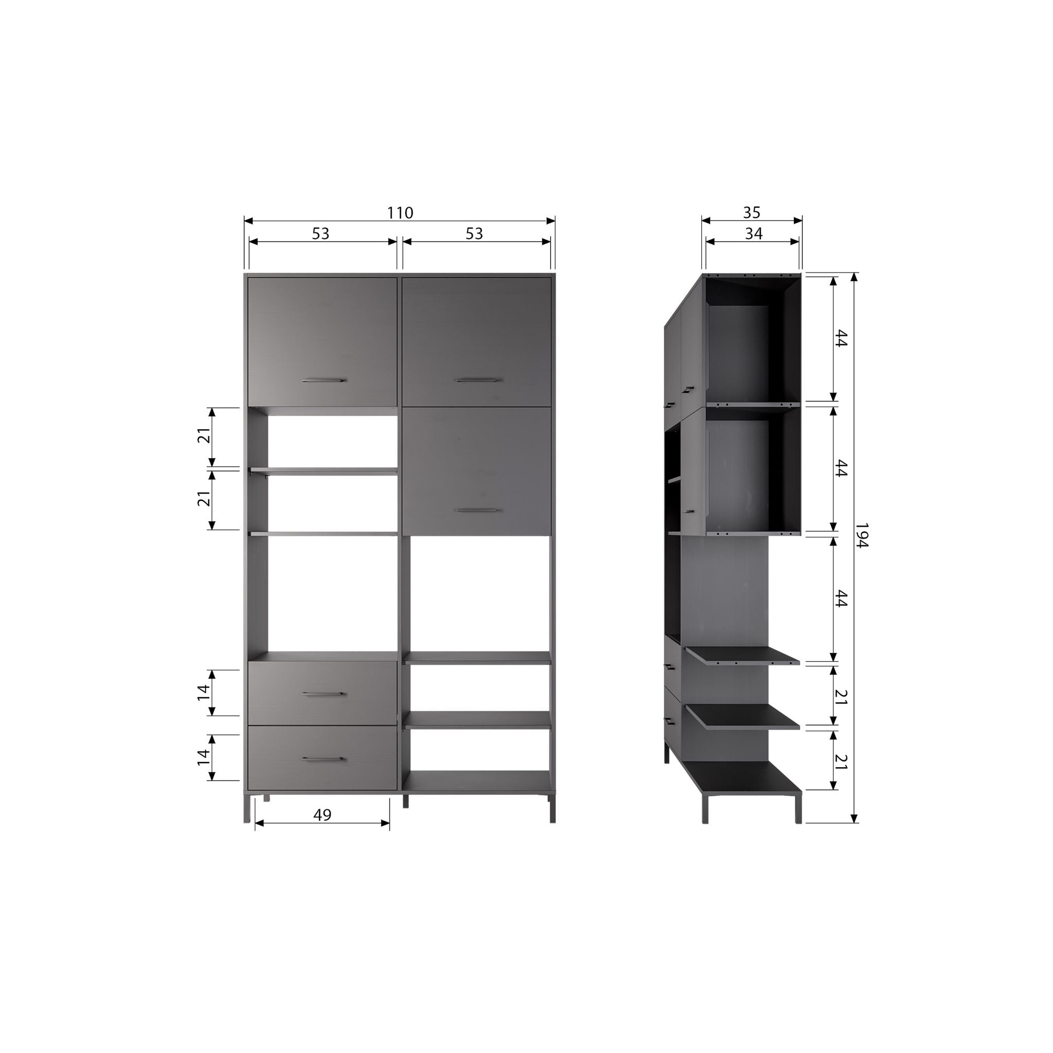 Woood Aiko Cabinet Pine Black (FSC) - ModernistaLiving