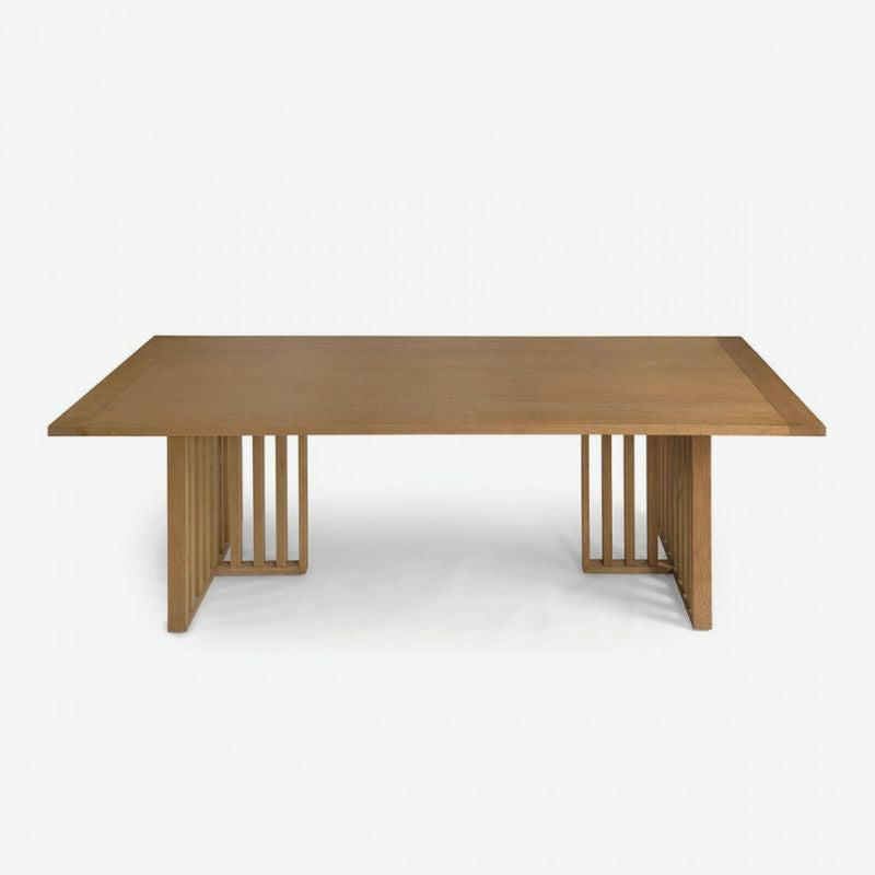 Crisal Decoracion Bangkok-1 Dining Table Finished in Natural Oak and Slatted Legs - ModernistaLiving