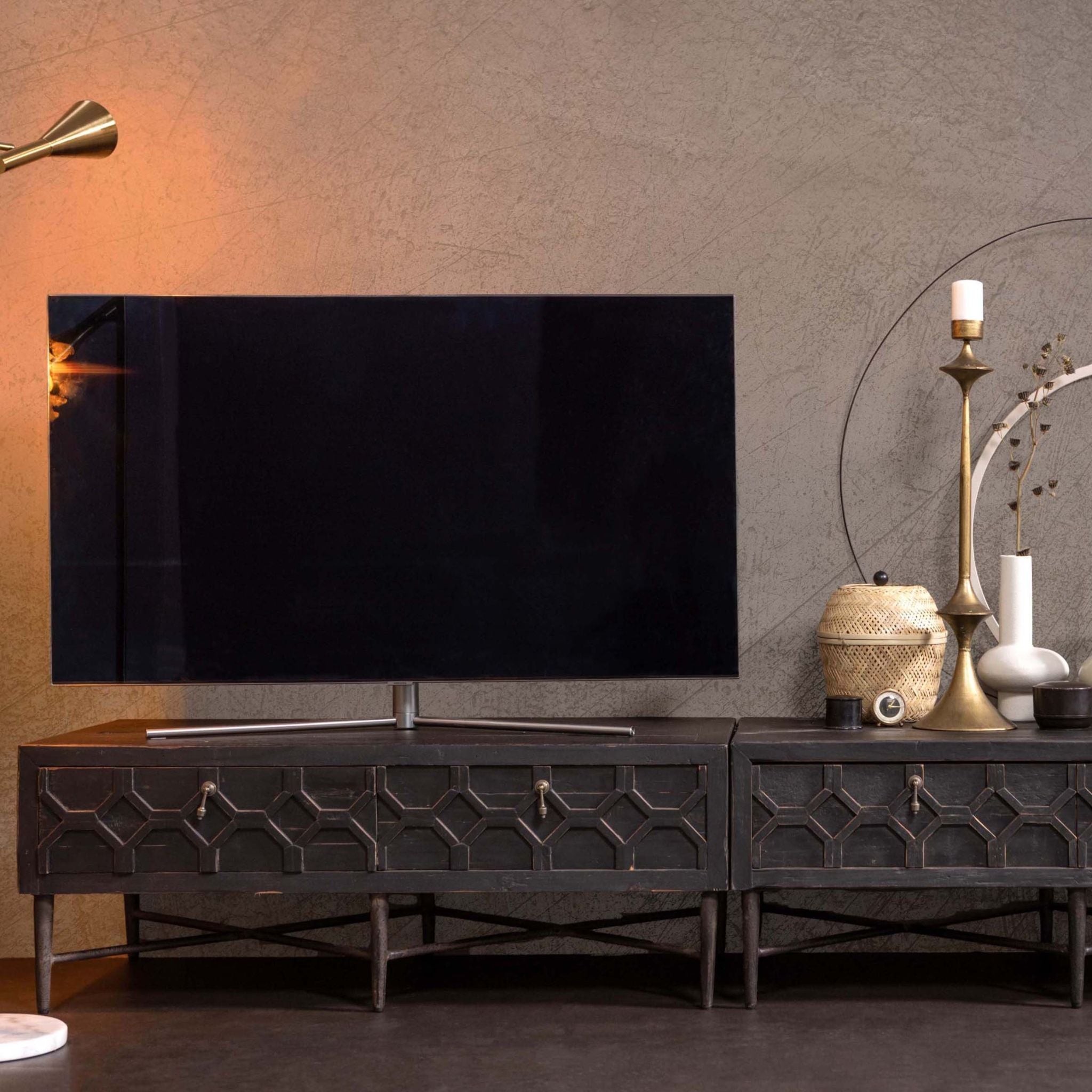 BePureHome Bequest Coffee Table / TV Unit Wood Black 120cm - ModernistaLiving