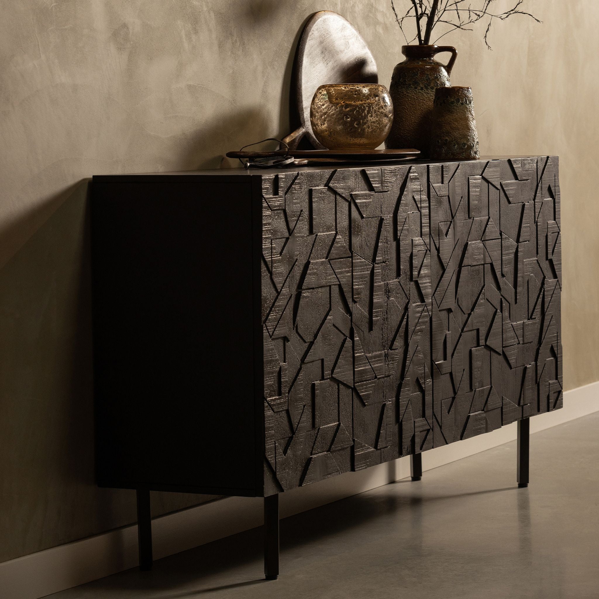 BePureHome Counter Sideboard Wood Black - ModernistaLiving