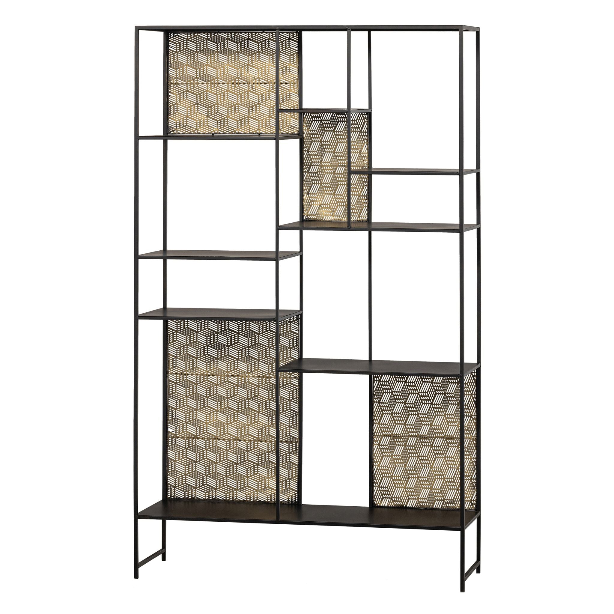 BePureHome Framed Cabinet Metal Black Antique Brass - ModernistaLiving