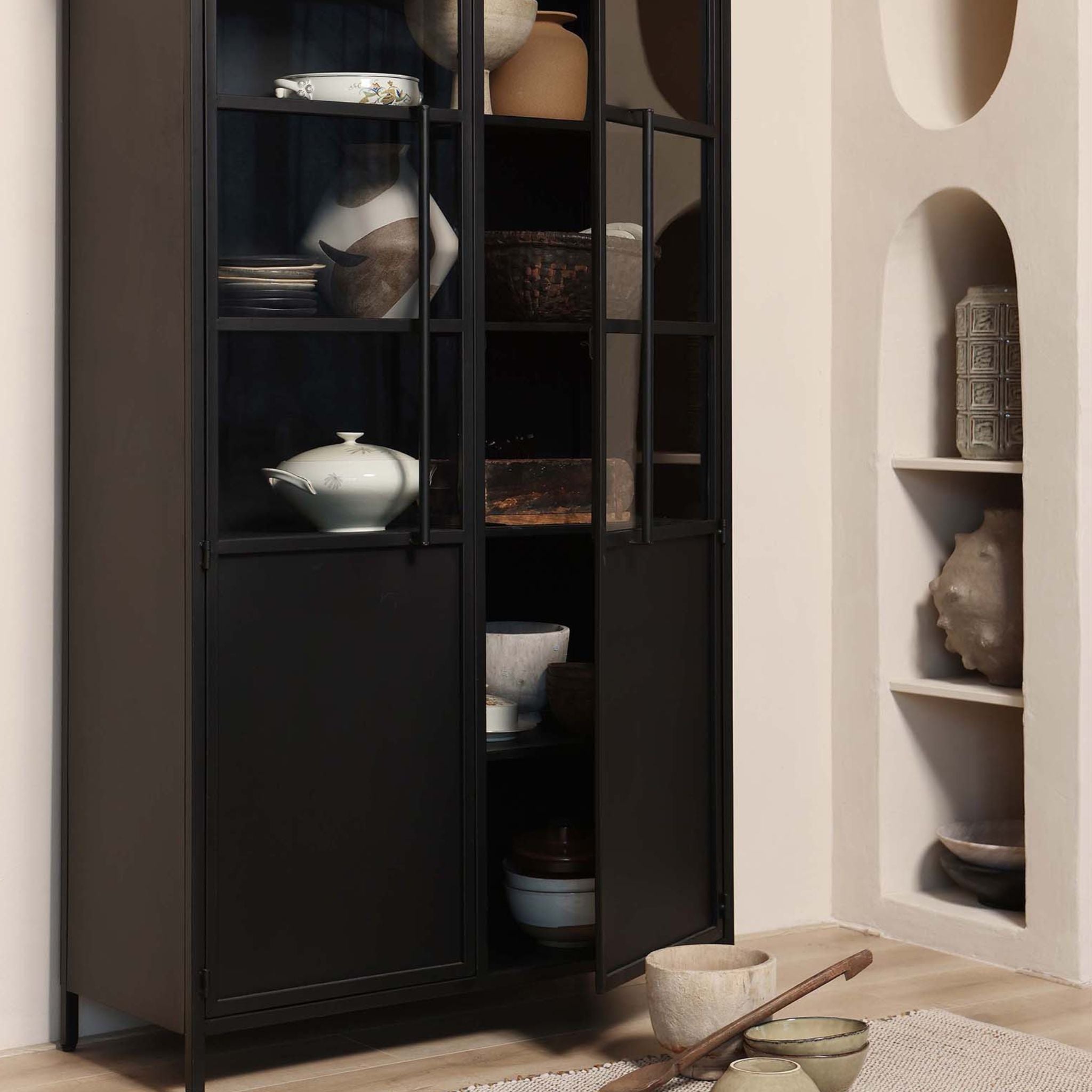 BePureHome Exhibit Cabinet Metal Black - ModernistaLiving