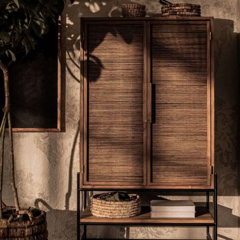 dBodhi Coco Cabinet 2 Doors 1 Open Rack Reclaimed Teak - ModernistaLiving