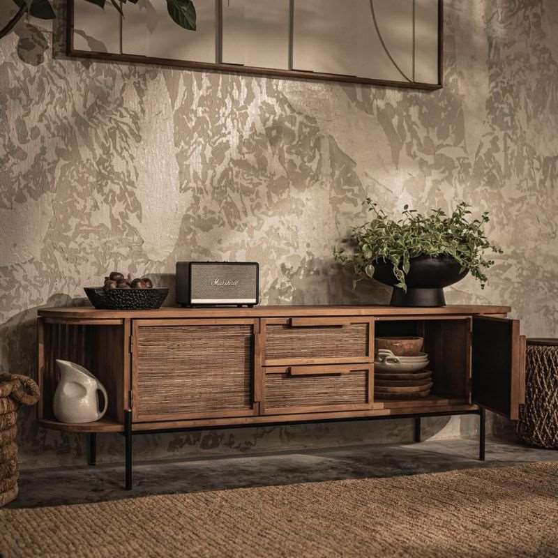 dBodhi Coco Dresser Sideboard 2 Doors 2 Drawers 2 Open Racks Reclaimed Teak - ModernistaLiving