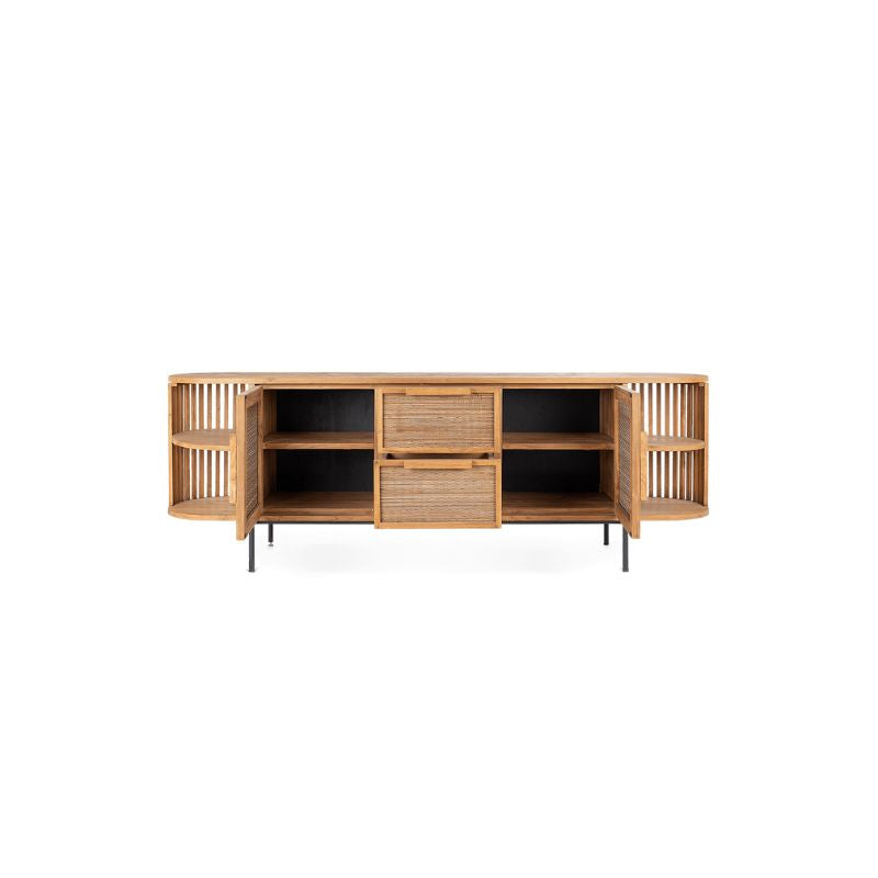 dBodhi Coco Dresser Sideboard 2 Doors 2 Drawers 4 Open Racks Reclaimed Teak - ModernistaLiving