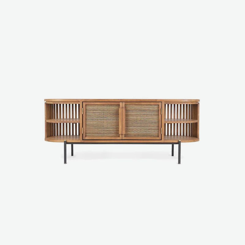 dBodhi Coco Dresser Sideboard 2 Doors 4 Open Racks Reclaimed Teak - ModernistaLiving