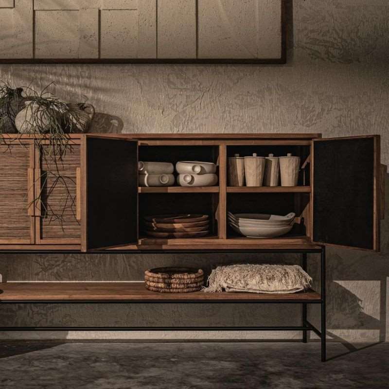 dBodhi Coco Dresser 4 Door 1 Open Rack Reclaimed Teak - ModernistaLiving