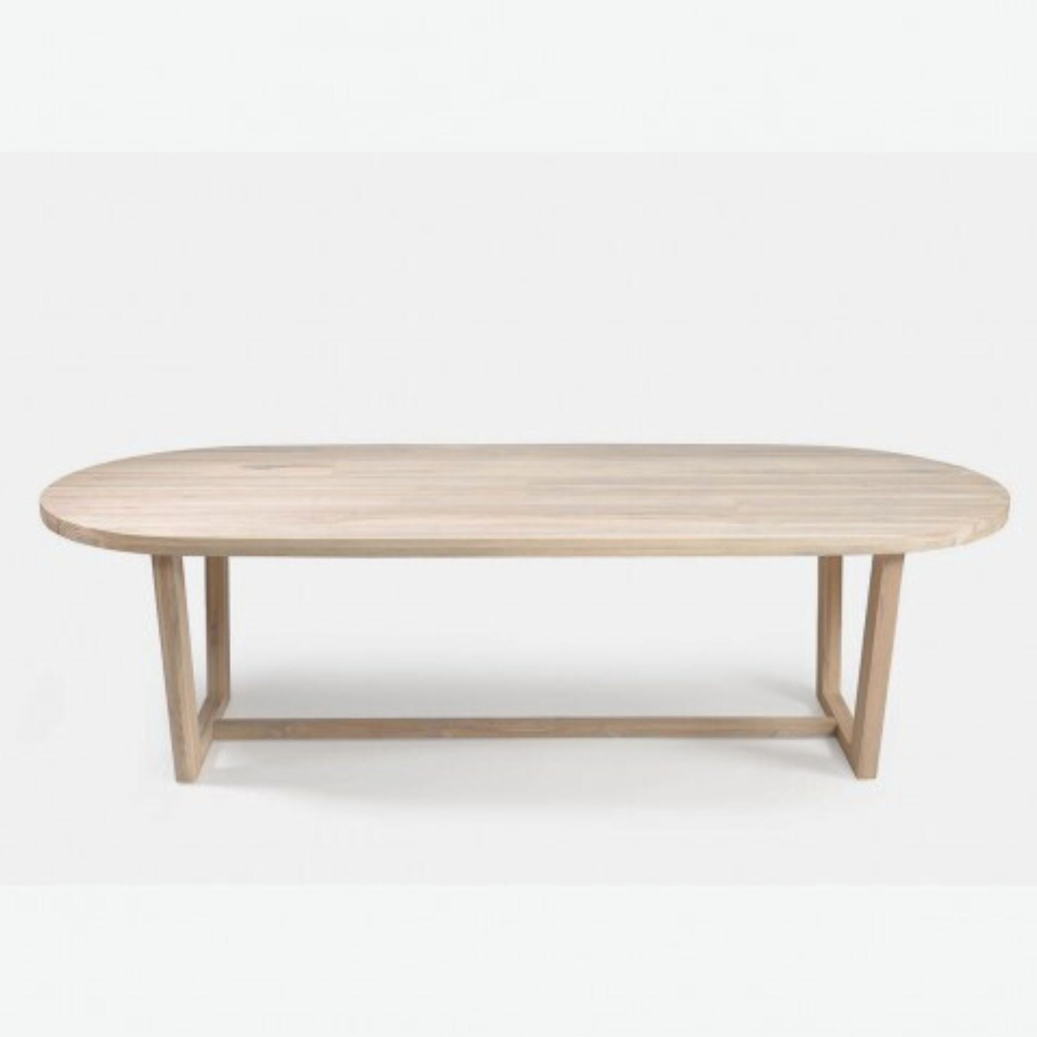 Crisal Decoracion Tika Wooden Oval Outdoor Table with Wooden Legs Teak Wood - ModernistaLiving