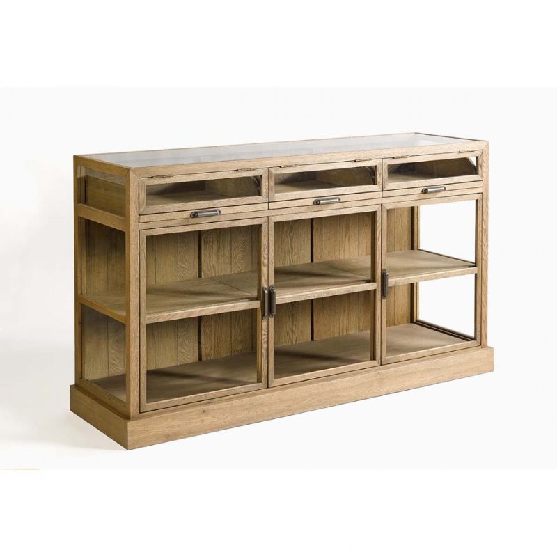 Crisal Decoracion FD6521 Sideboard Oak with pull-out trays and doors - ModernistaLiving