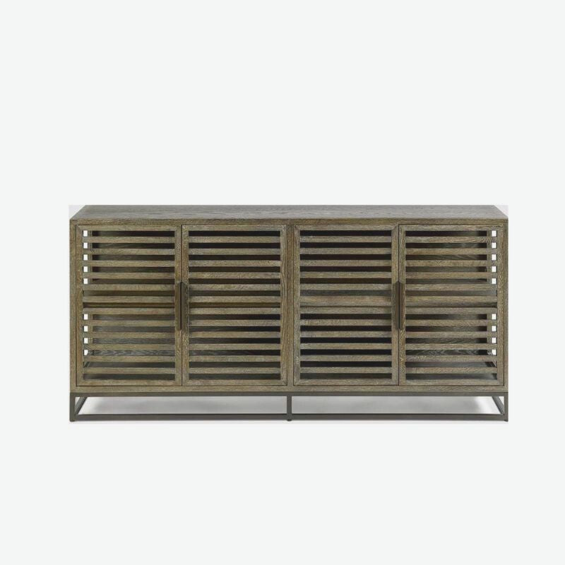Crisal Decoracion 5631-NK Sideboard High Grey Oak Metal Frame - ModernistaLiving