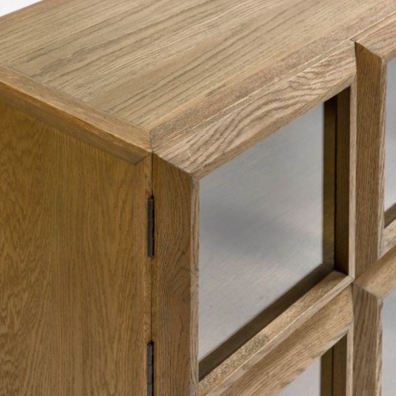 Crisal Decoracion Mare Sideboard Oak and Tempered Glass - ModernistaLiving