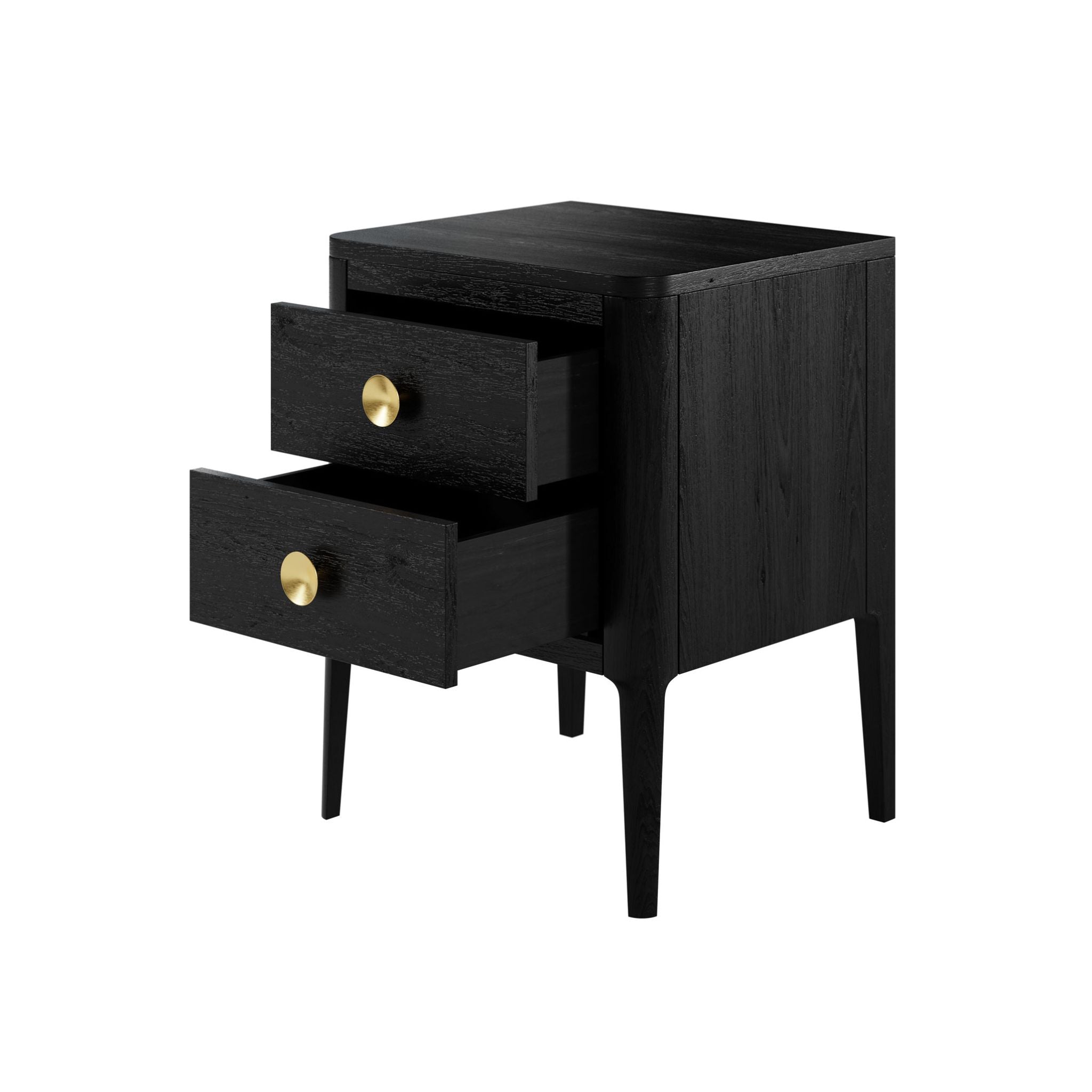 D.I. Designs Abberley Bedside Table Black 2 Drawers - ModernistaLiving