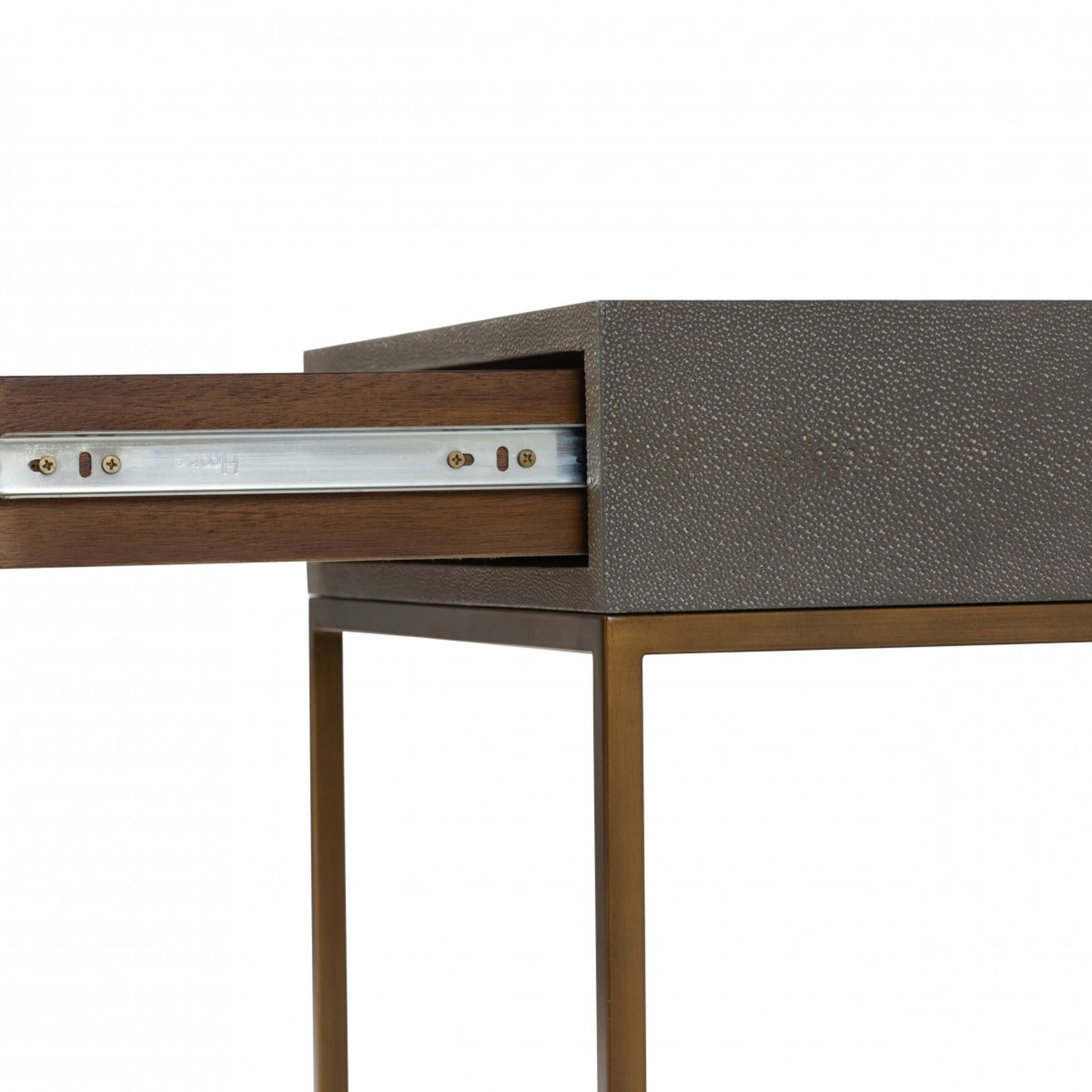 D.I. Designs Hampton Bedside Table Grey Shagreen - ModernistaLiving