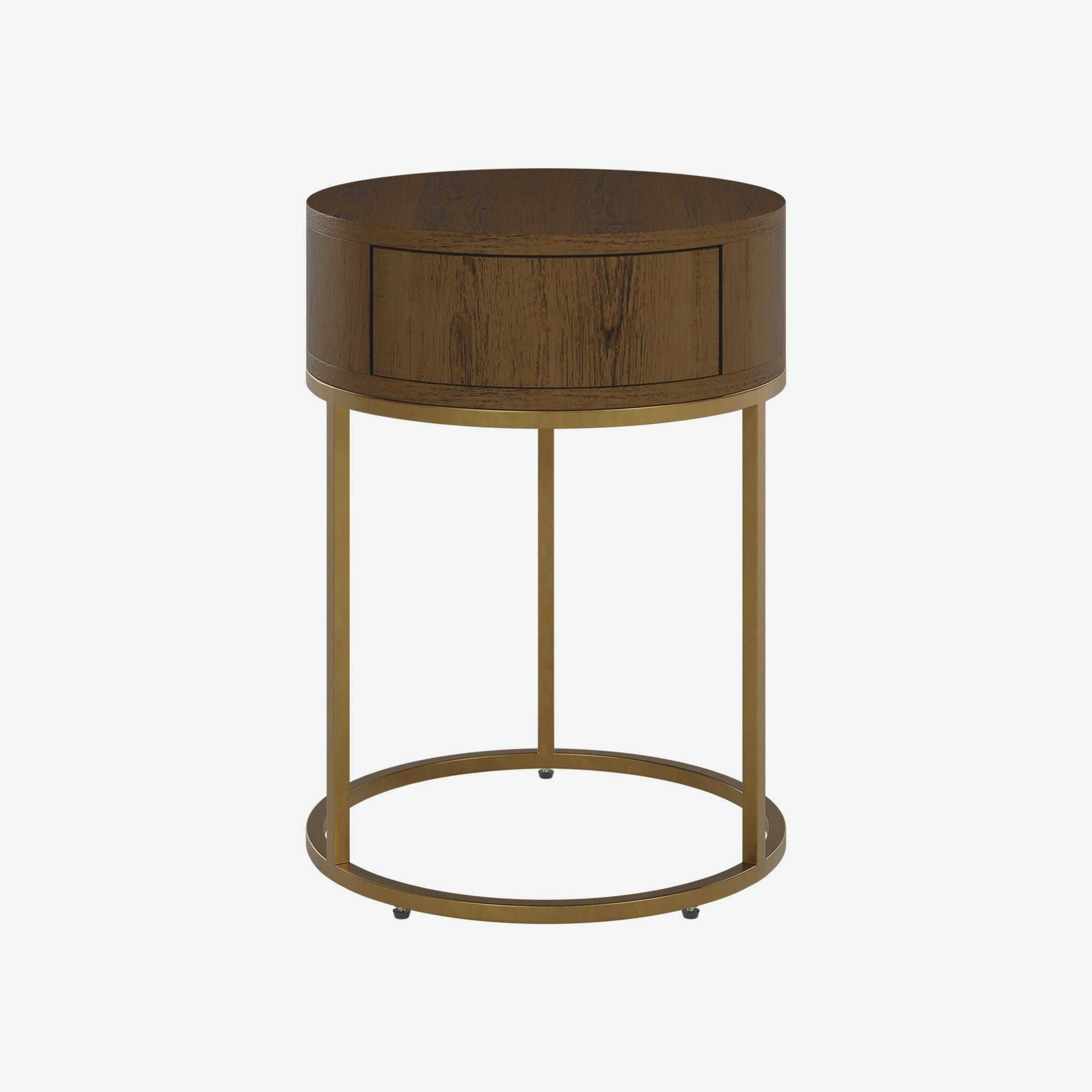 D.I. Designs Hampton Bedside Round Wooden Brown - ModernistaLiving