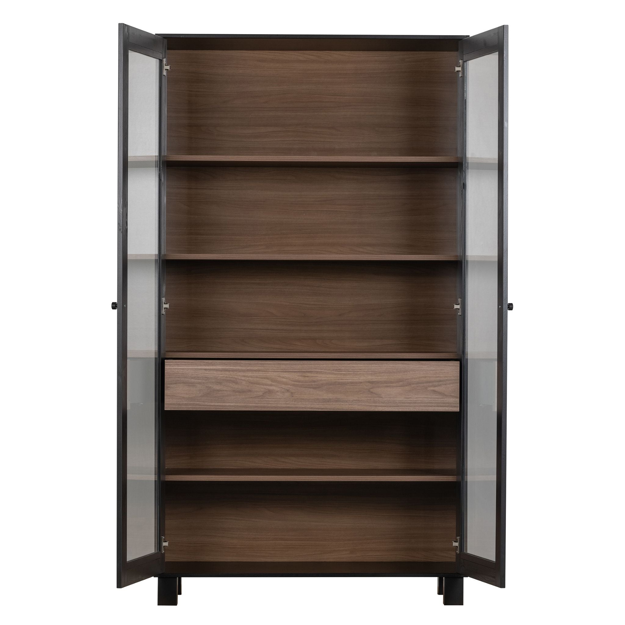 Woood Goos 2 Doors Cabinet Pine Black/Walnut (FSC) - ModernistaLiving