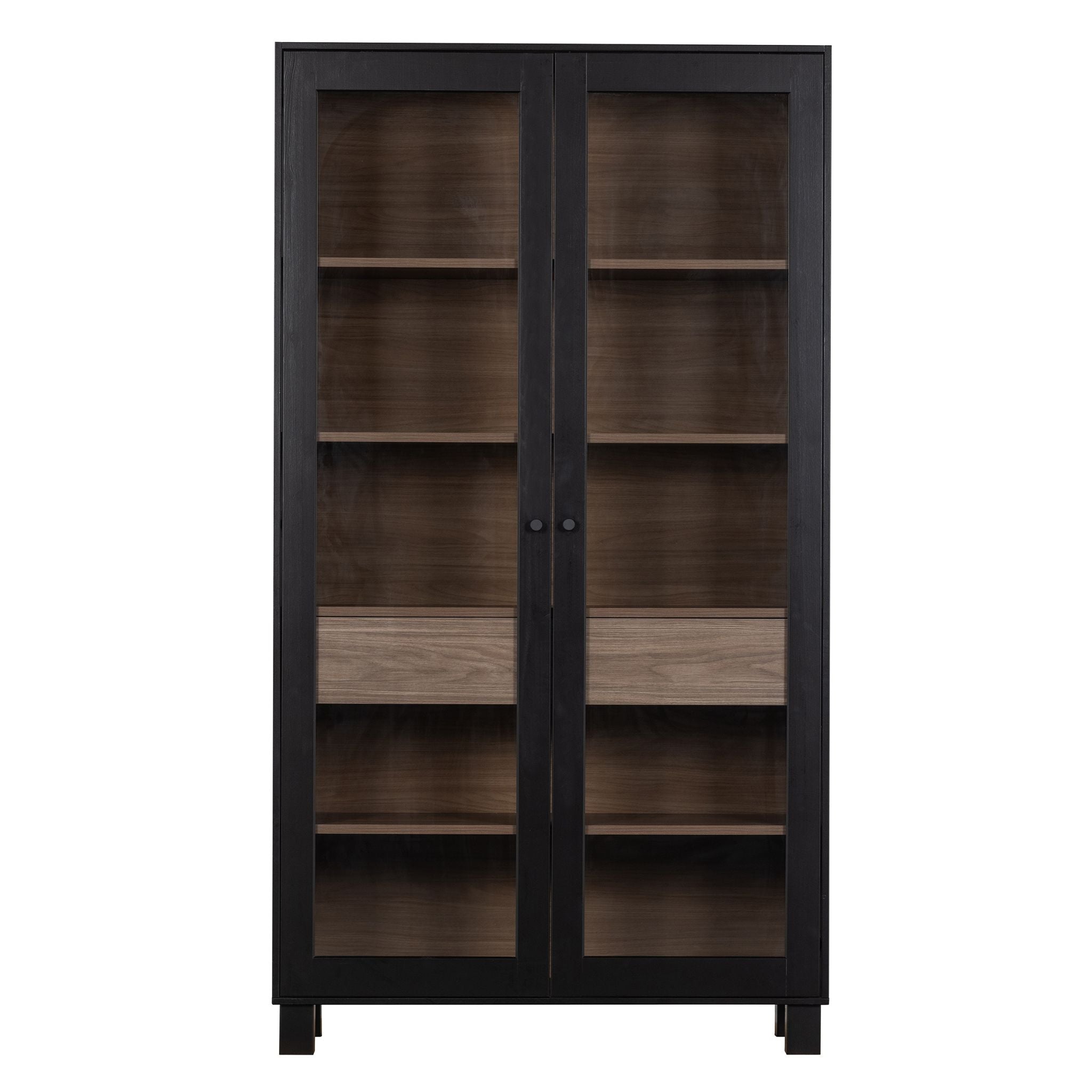 Woood Goos 2 Doors Cabinet Pine Black/Walnut (FSC) - ModernistaLiving