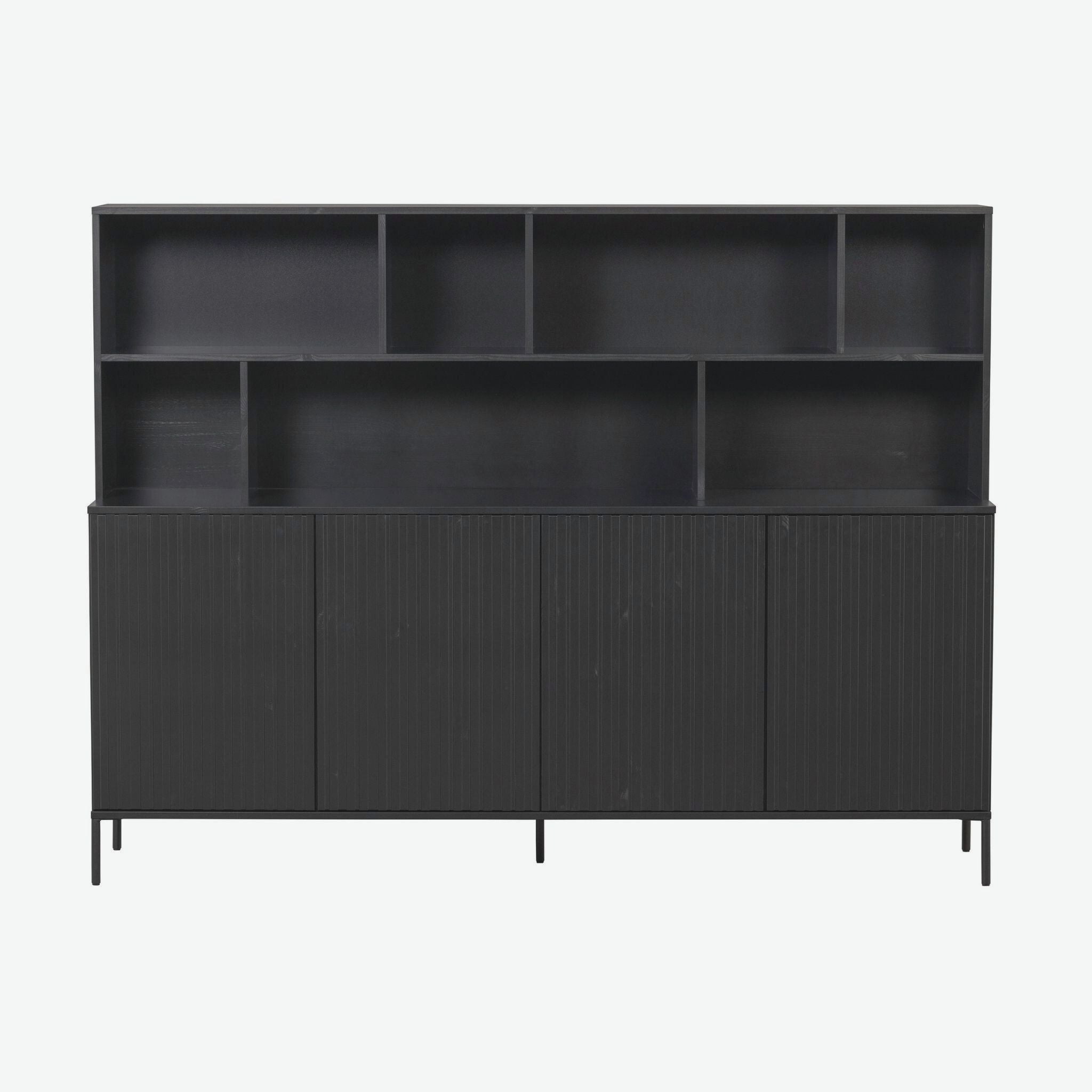 Woood New Gravure Wall Cabinet Pine Black (FSC) - ModernistaLiving