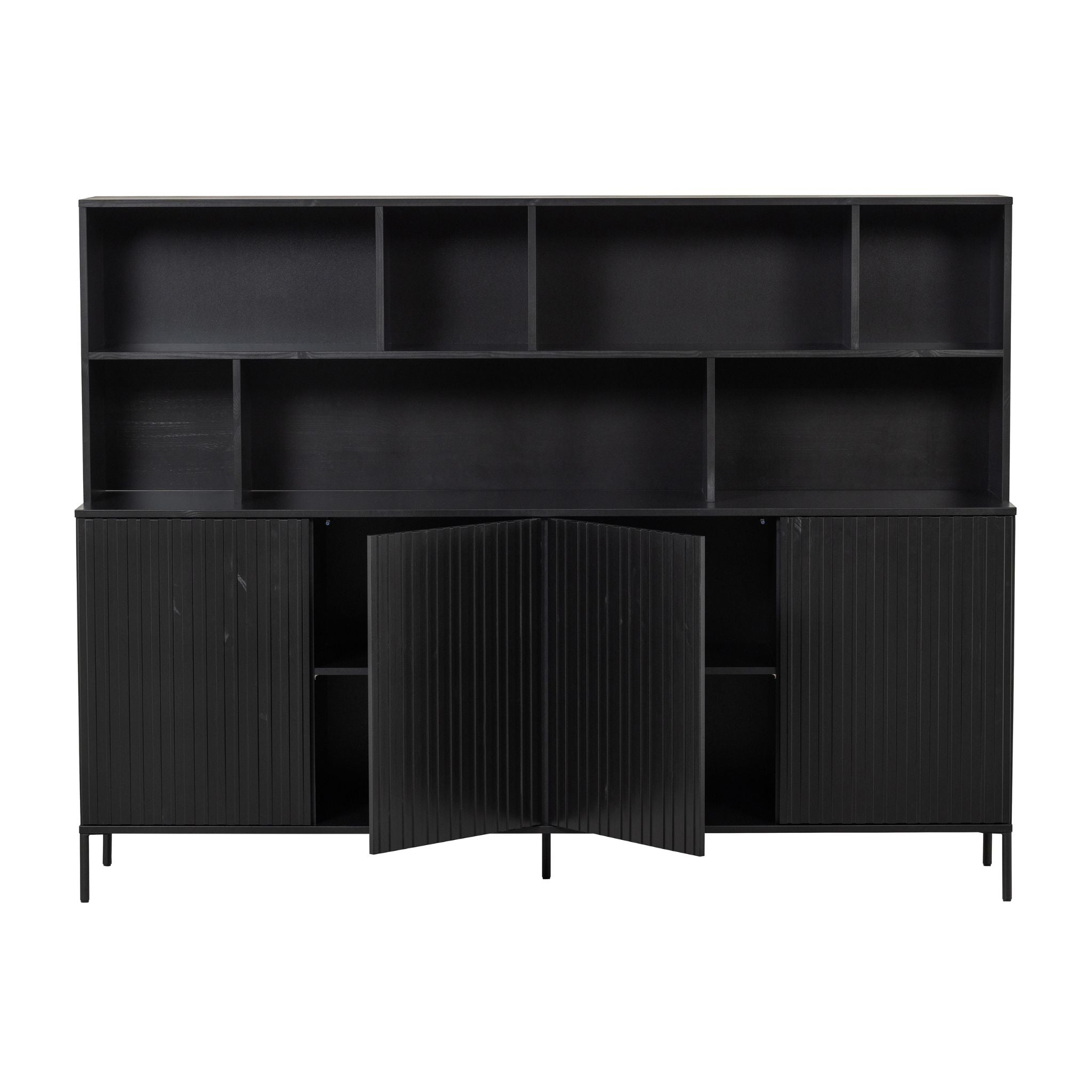 Woood New Gravure Wall Cabinet Pine Black (FSC) - ModernistaLiving