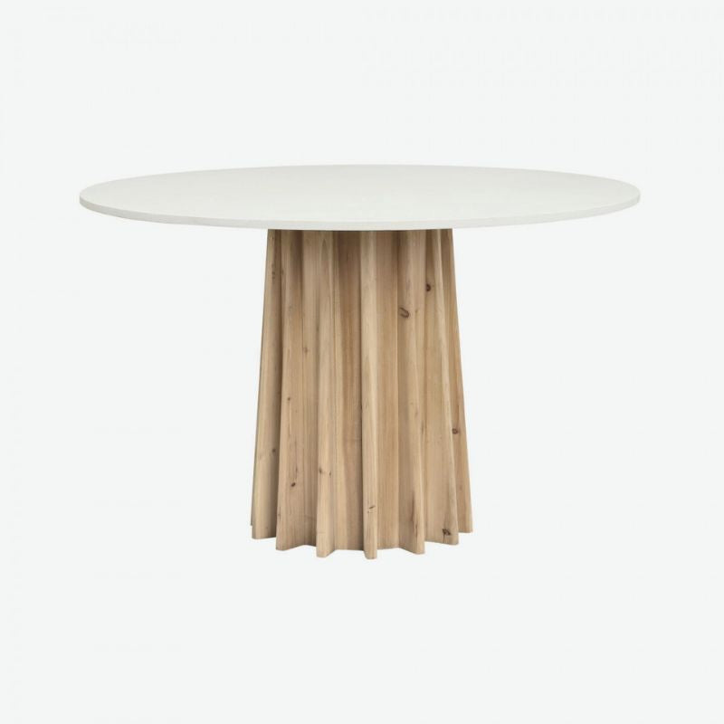 D.I. Designs Hackwood Round Dining Table White Concrete Top - ModernistaLiving