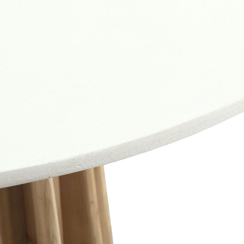 D.I. Designs Hackwood Round Dining Table White Concrete Top - ModernistaLiving