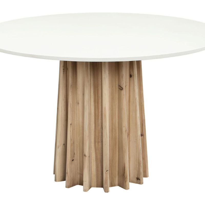 D.I. Designs Hackwood Round Dining Table White Concrete Top - ModernistaLiving