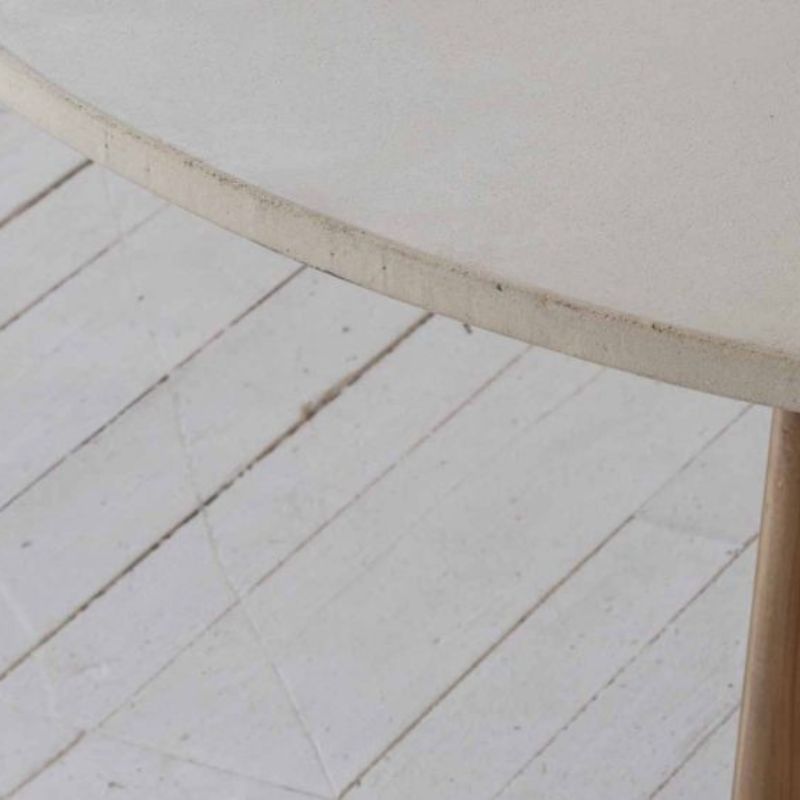 D.I. Designs Hackwood Round Dining Table White Concrete Top - ModernistaLiving