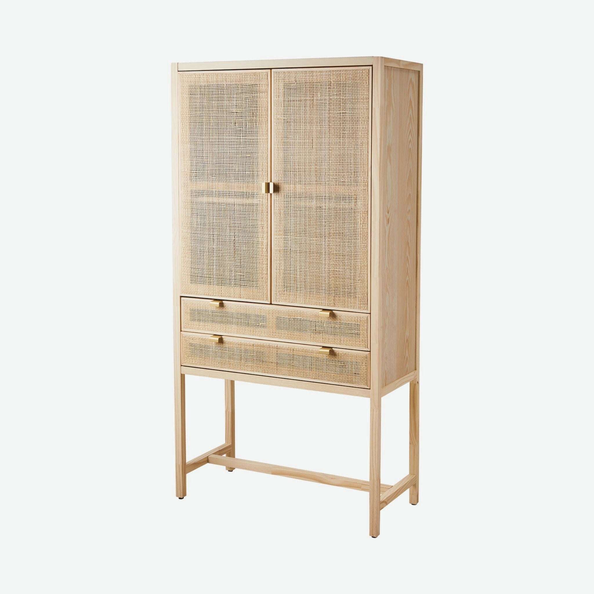 Affari of Sweden Harry Cabinet Natural Pine Rattan - ModernistaLiving