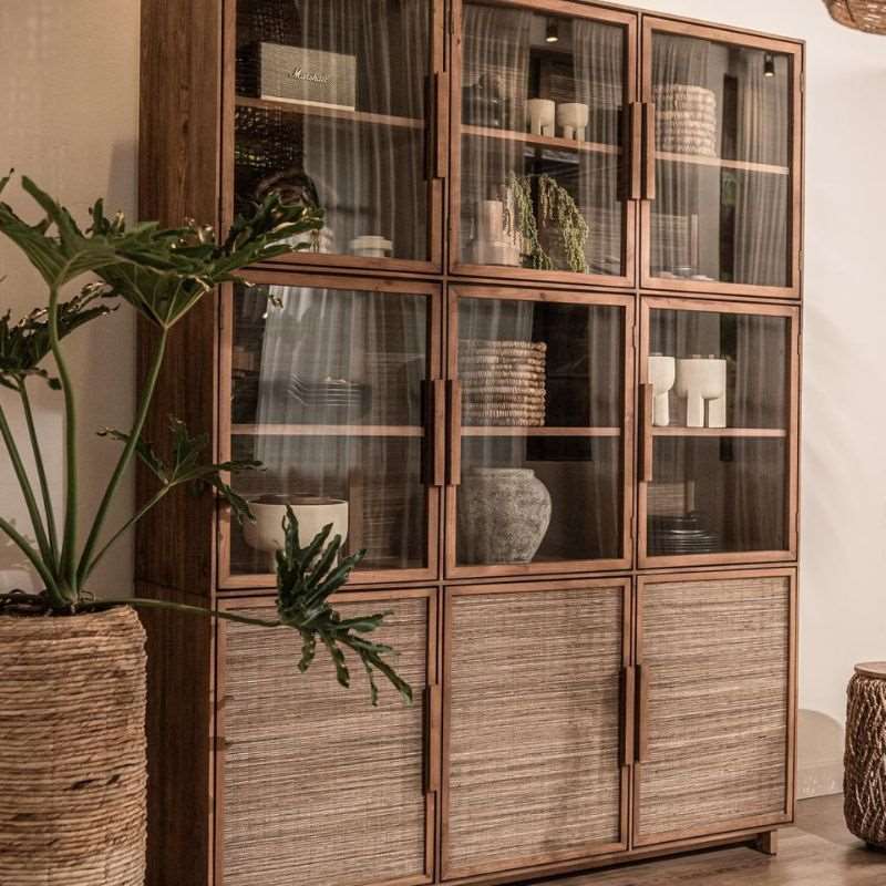 dBodhi Hopper Display Cabinet 3 Doors Reclaimed Teak - ModernistaLiving