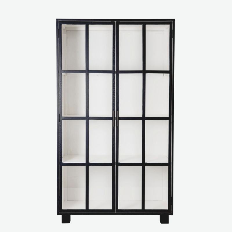 Bloomingville Isabel Cabinet Black Oak 2 Doors 3 Shelves - ModernistaLiving