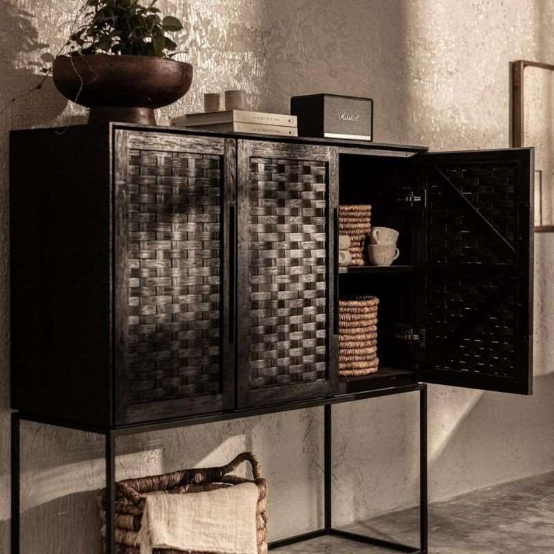 dBodhi Karma Charcoal Cabinet 3 Doors Reclaimed Wood - ModernistaLiving