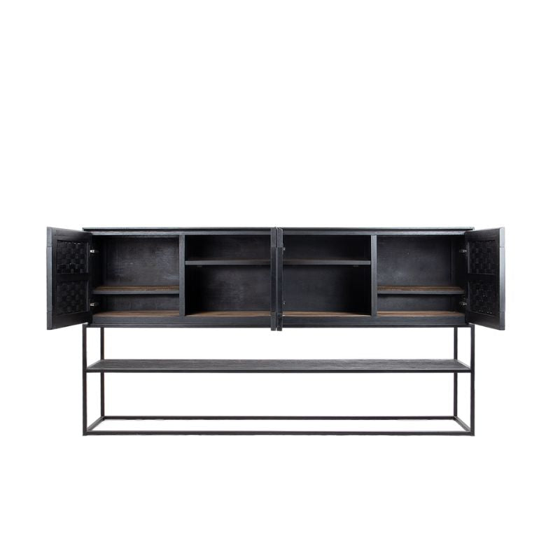 dBodhi Karma Charcoal High Dresser Sideboard 4 Door Reclaimed Wood - ModernistaLiving