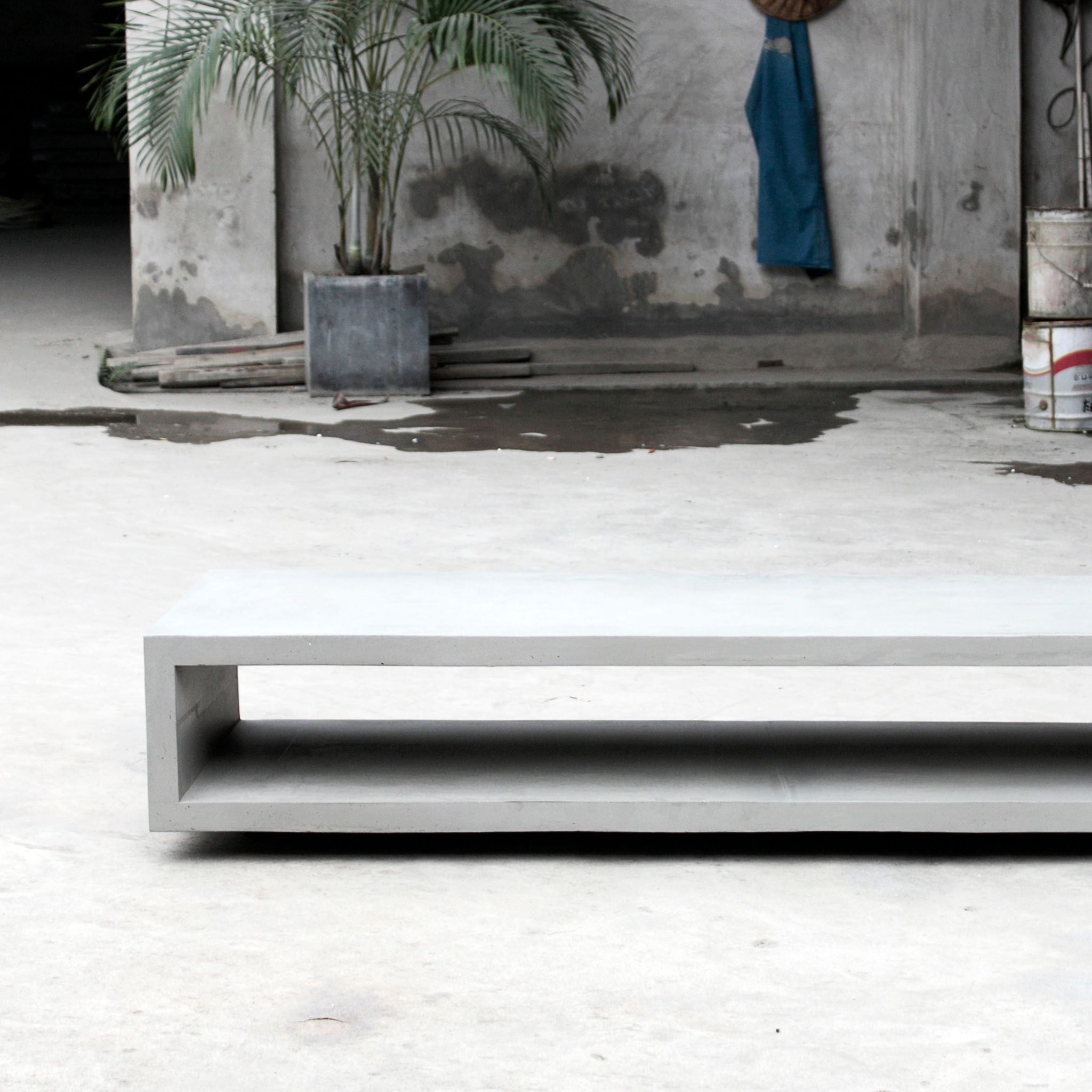 Lyon Beton Monobloc TV Bench Fiber Concrete Natural Grey - ModernistaLiving