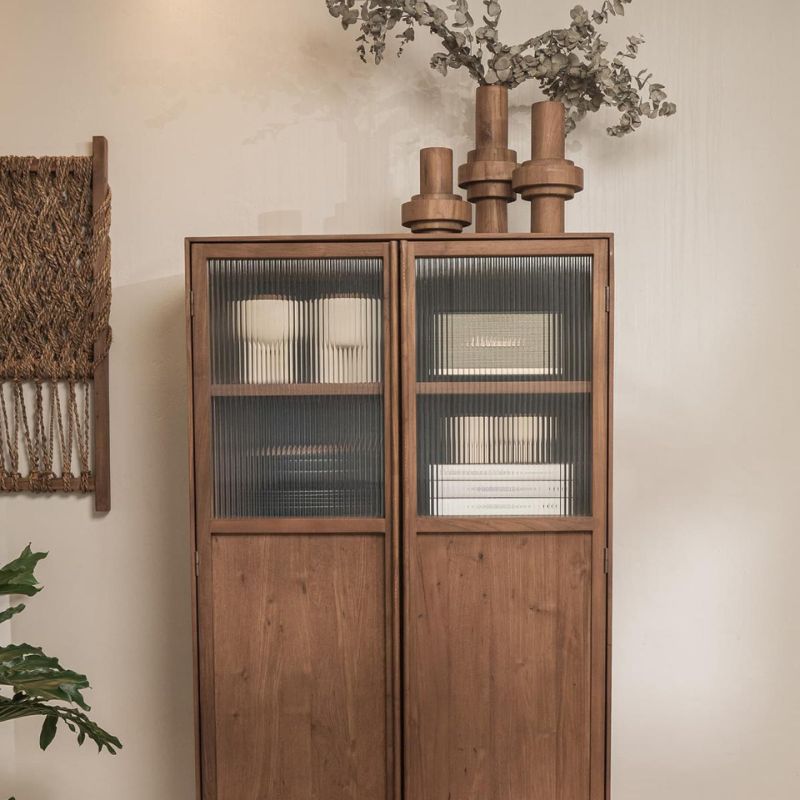 dBodhi Motion Cabinet 2 Doors Textured Glass Reclaimed Teak - ModernistaLiving