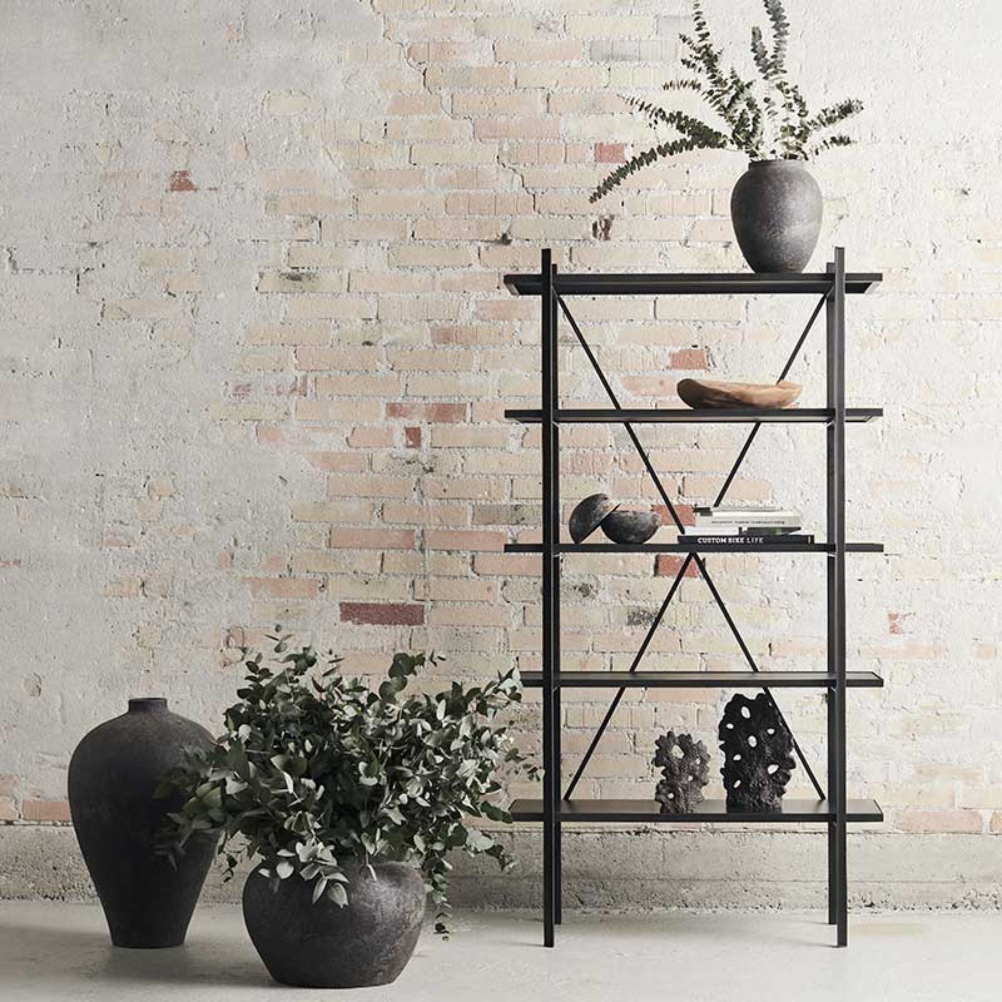 Muubs Austin Bookshelf Black Iron/Leather