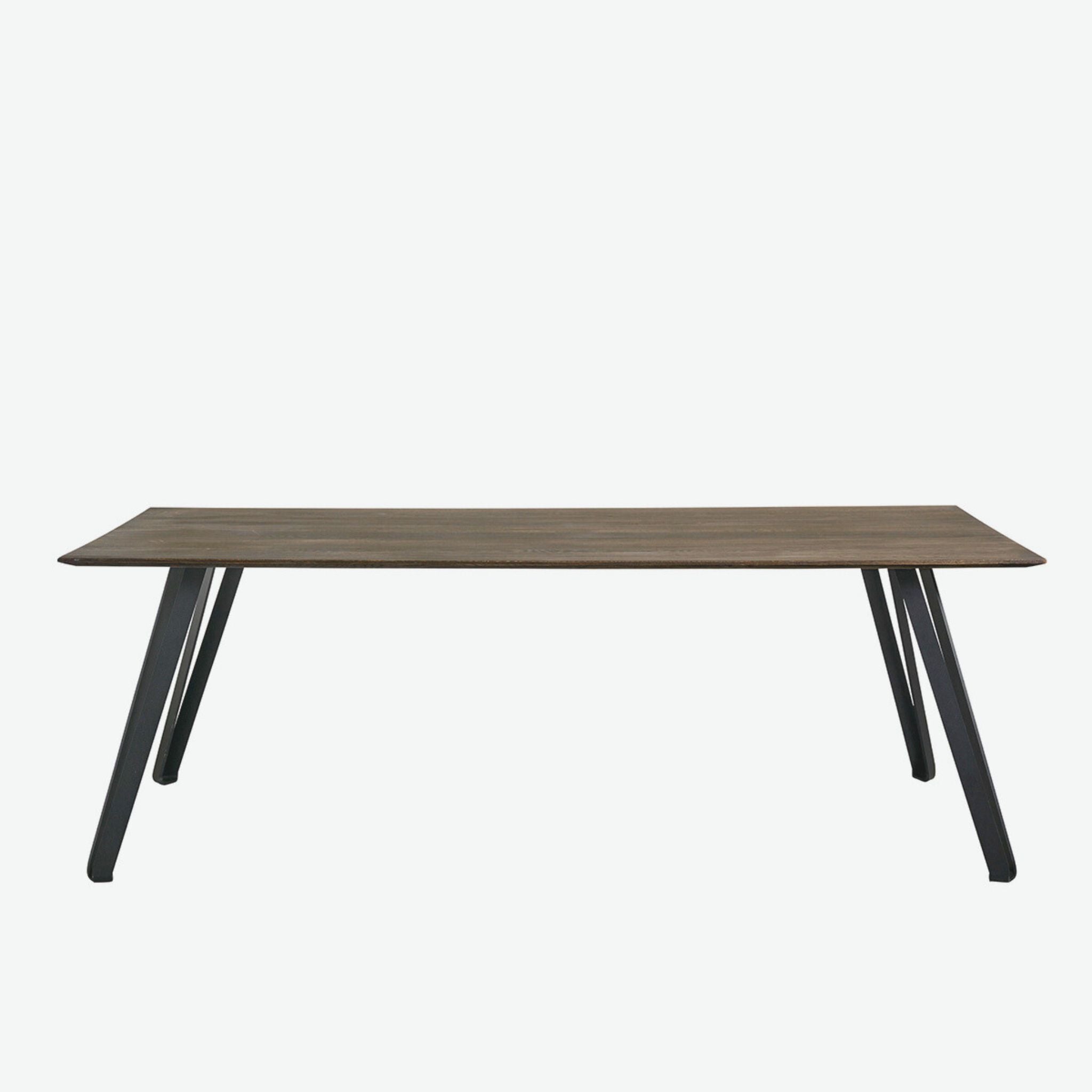 Muubs Rectangular Dining Table Space Smoked Oak with Black Coated Metal L220