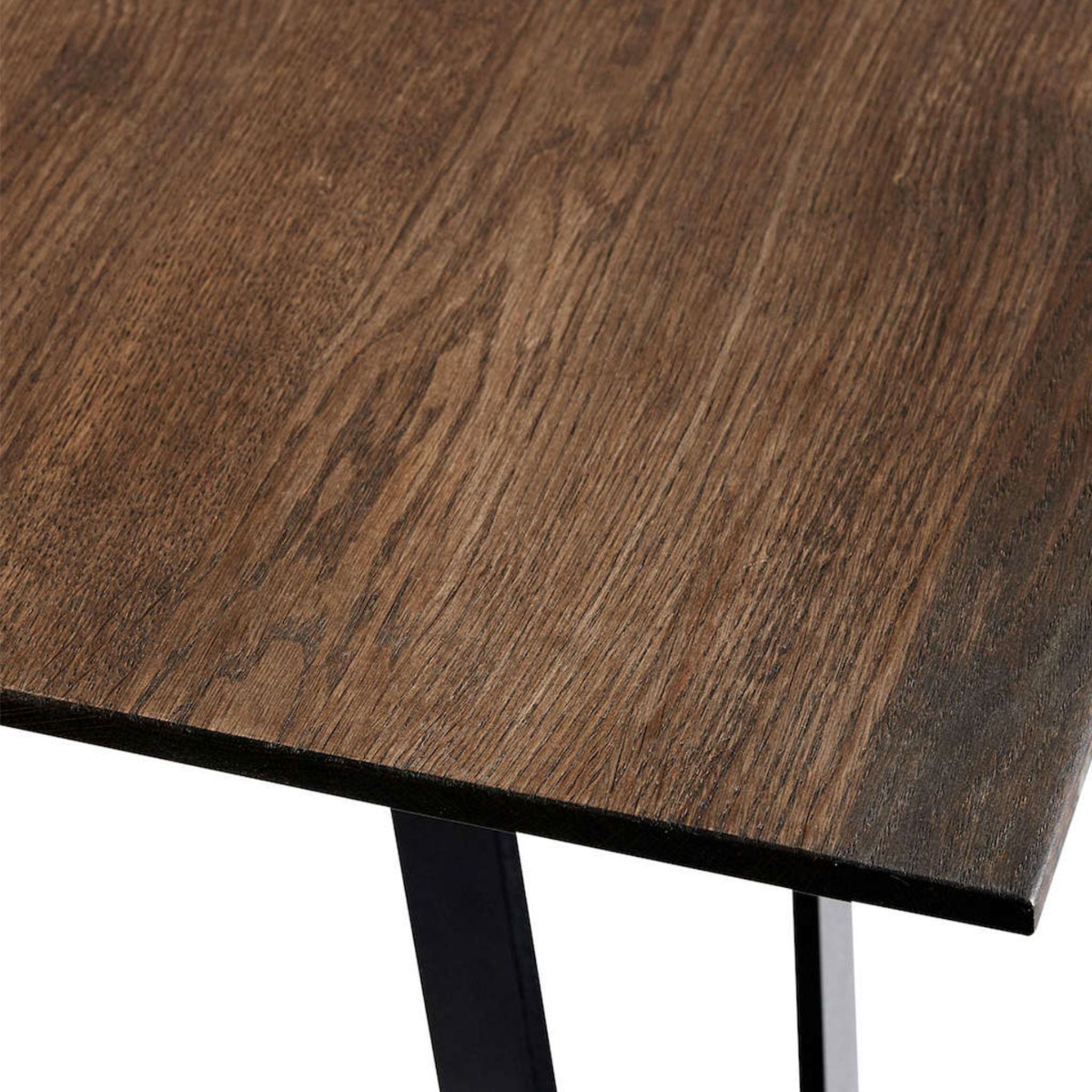 Muubs Rectangular Dining Table Space Smoked Oak with Black Coated Metal L220